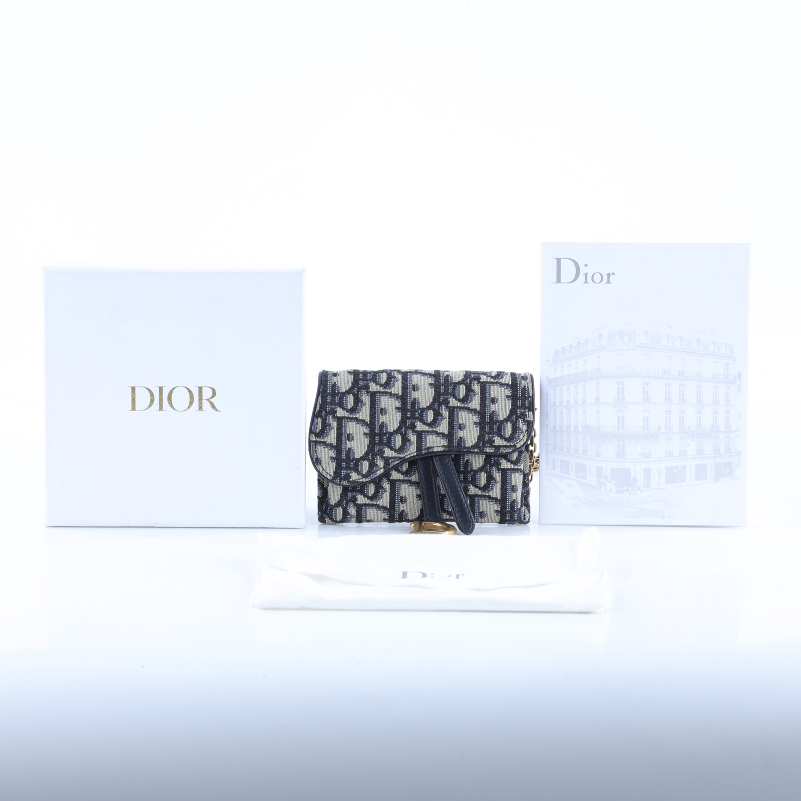 迪奧 CHRISTIAN DIOR Saddle Nano Pouch 錢包 零錢包 斜背包 腰包 手拿包 S5654CTZQ  原廠盒子/防塵袋/購買證明