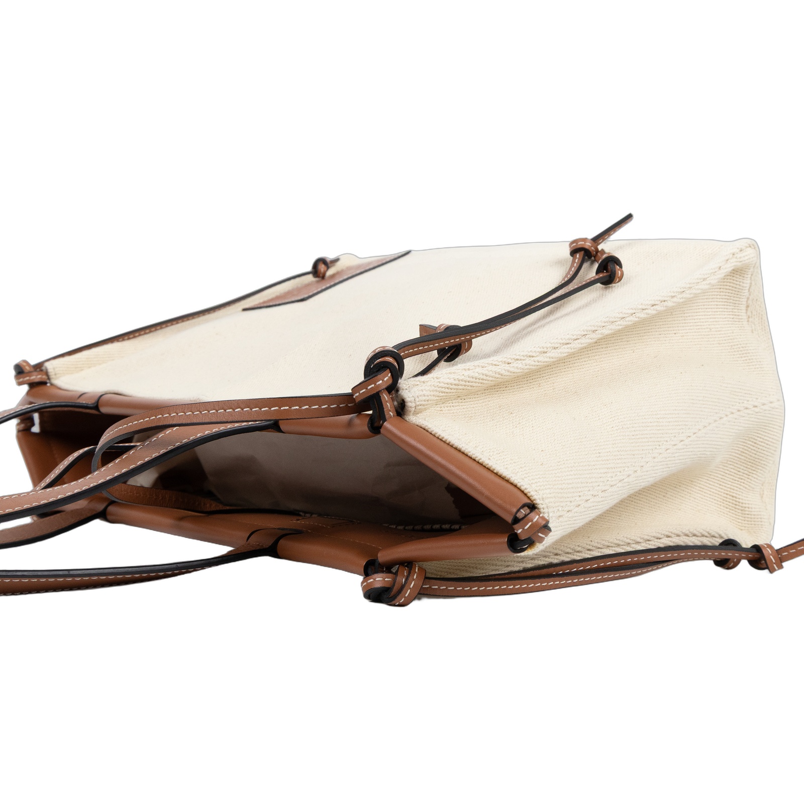 羅意威 LOEWE Cushion Tote Small 托特包 肩背包 330.02AA93 米白棕帆布CUSHION TOTE SMALL 防塵袋/購買證明