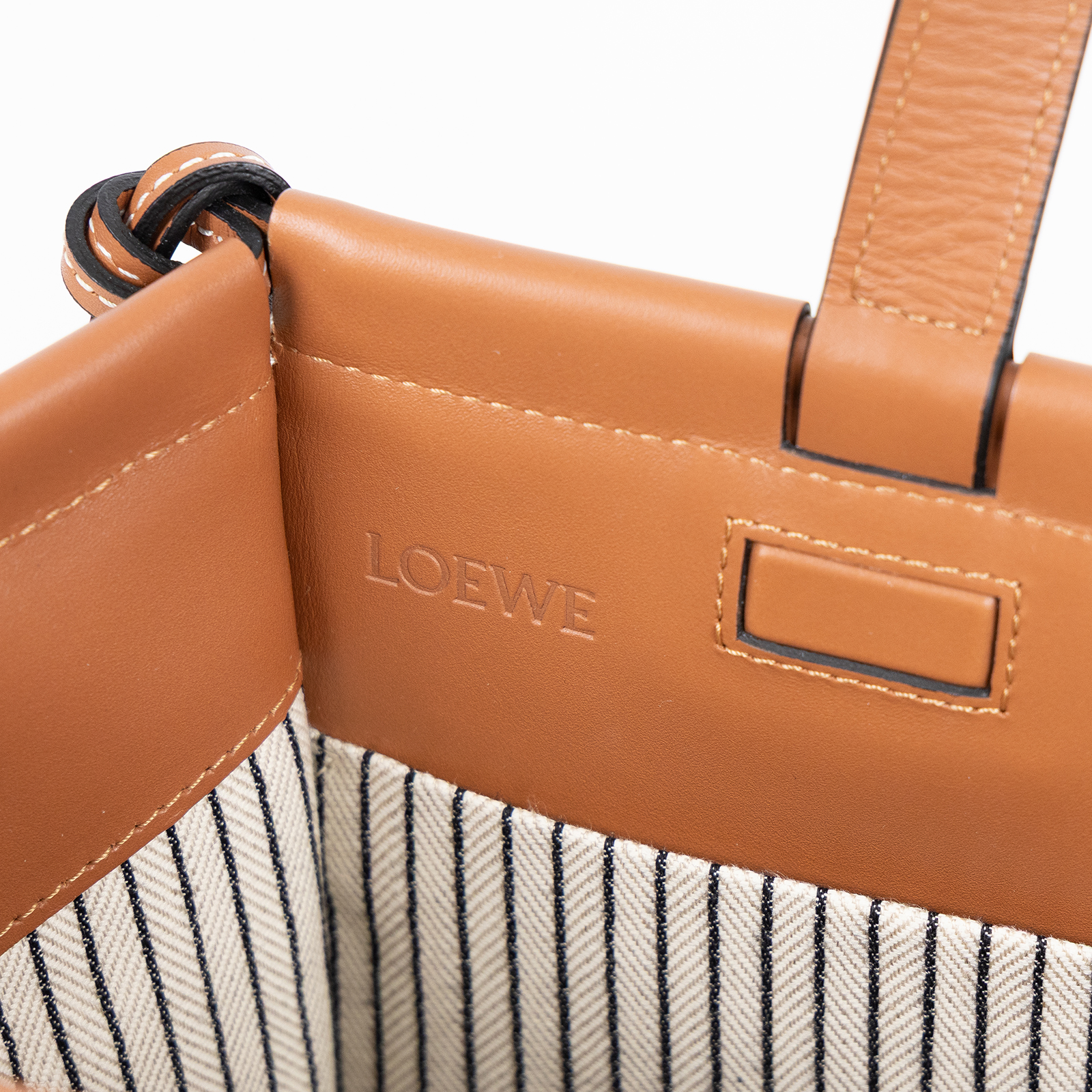 羅意威 LOEWE Cushion Tote Small 托特包 肩背包 330.02AA93 米白棕帆布CUSHION TOTE SMALL 防塵袋/購買證明