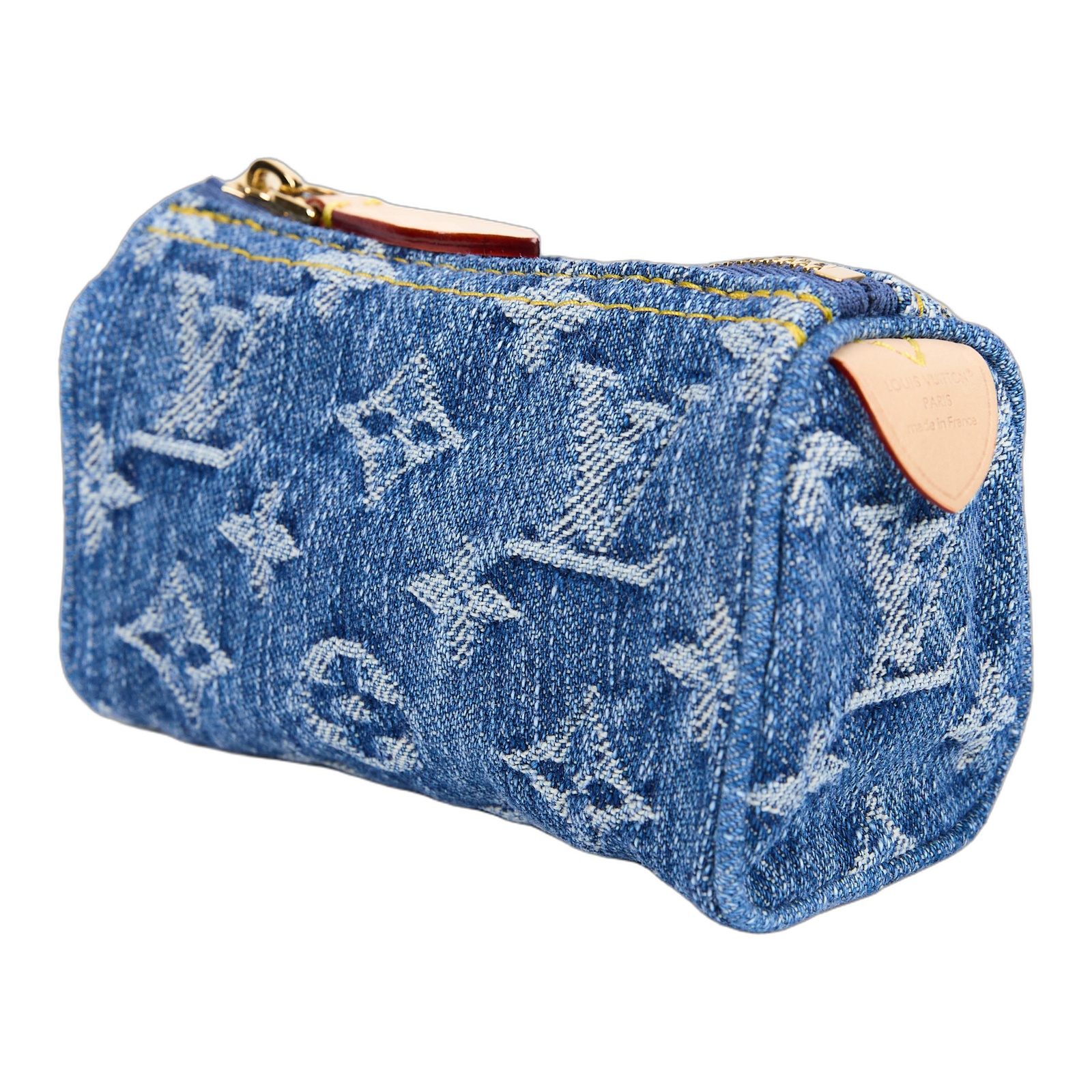 路易威登 LOUIS VUITTON Trousse Speedy 錢包 吊飾 零錢包 鑰匙包 包包掛飾 M27604 晶片款 淺藍丹寧SPEEDY吊飾 防塵袋