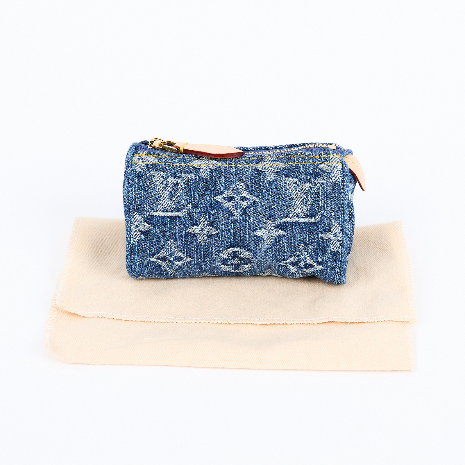 路易威登 LOUIS VUITTON Trousse Speedy 錢包 吊飾 零錢包 鑰匙包 包包掛飾 M27604 晶片款 淺藍丹寧SPEEDY吊飾 防塵袋