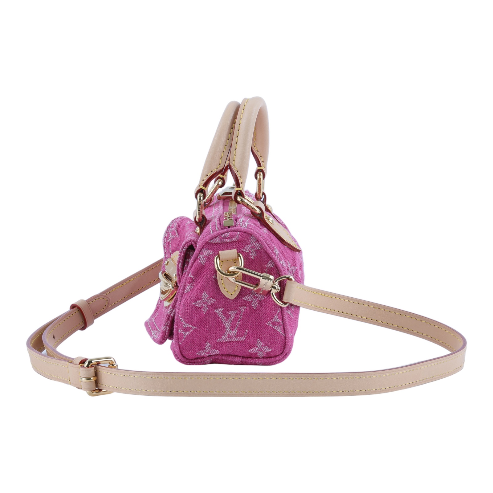 路易威登 LOUIS VUITTON Nautical Nano Speedy 手提包 肩背包 斜背包 波士頓包 牛仔 M27603 晶片款  防塵袋/背帶