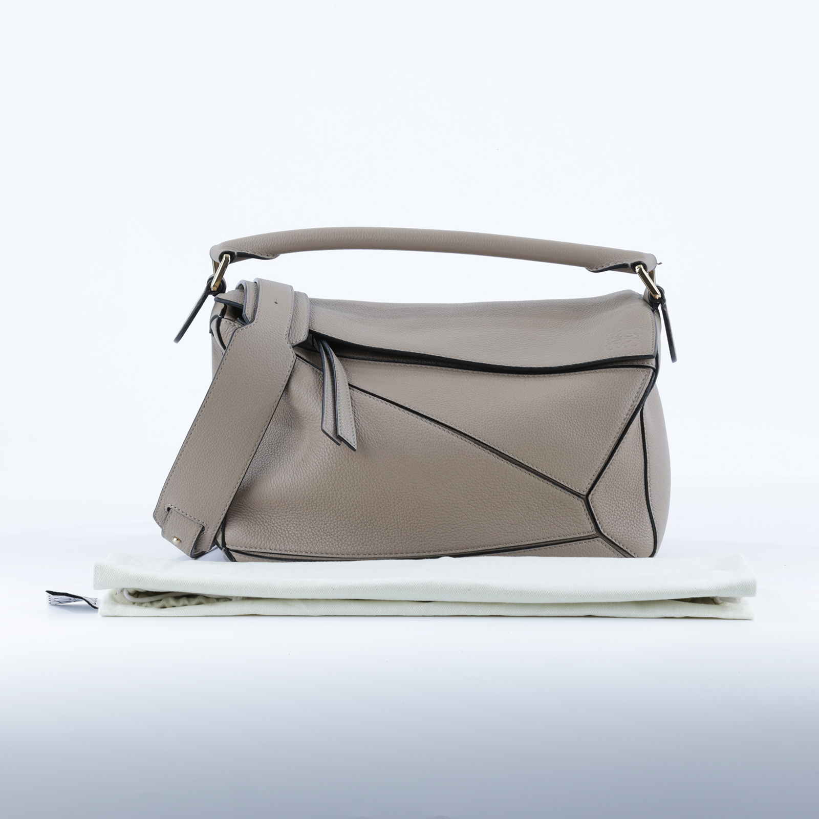 羅意威 LOEWE Medium Puzzle bag 中型 手提 斜背 肩背包 A510P49X14 沙色PUZZLE 小 防塵袋