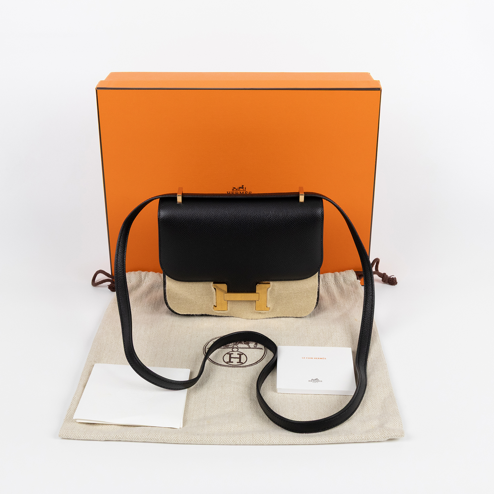 愛馬仕 Hermes Constance Bag 康康包 MIni 18 CN18 CAS788 QB C刻黑金MINI CONSTANCE 原廠盒子/防塵袋