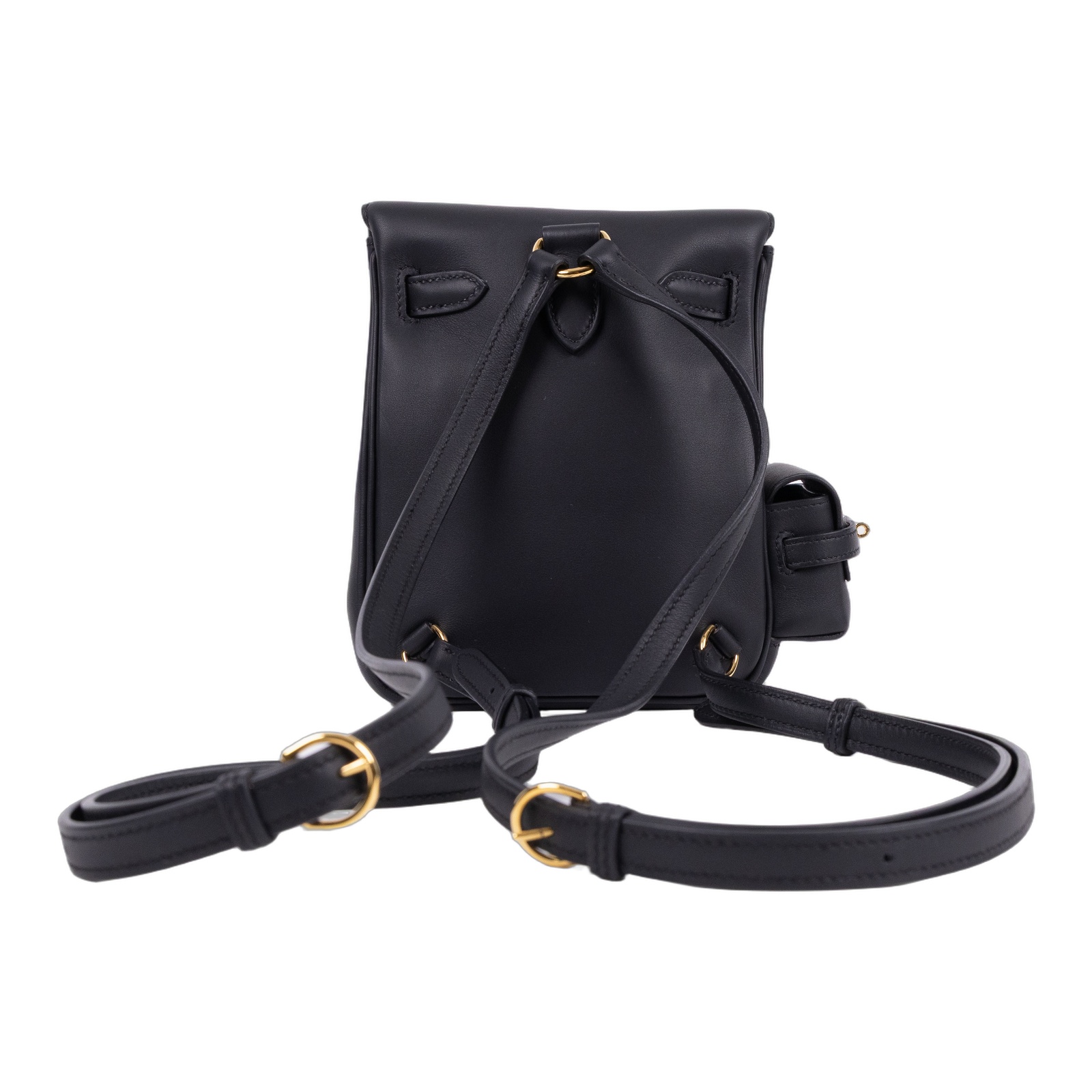 愛馬仕 Hermes sac a dos Kelly jump 後背包 金色五金 黑色 H085714CC89 /  盒子 防塵袋 購買證明