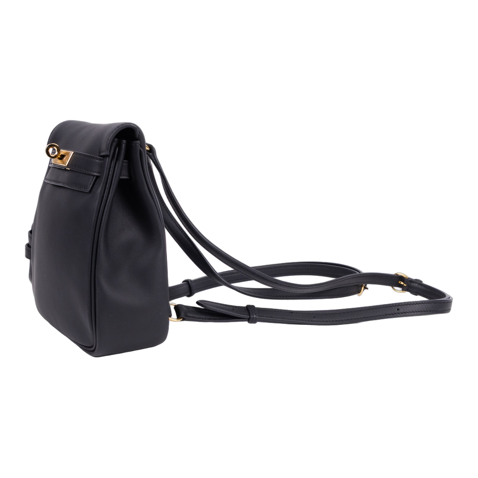 愛馬仕 Hermes sac a dos Kelly jump 後背包 金色五金 黑色 H085714CC89 /  盒子 防塵袋 購買證明