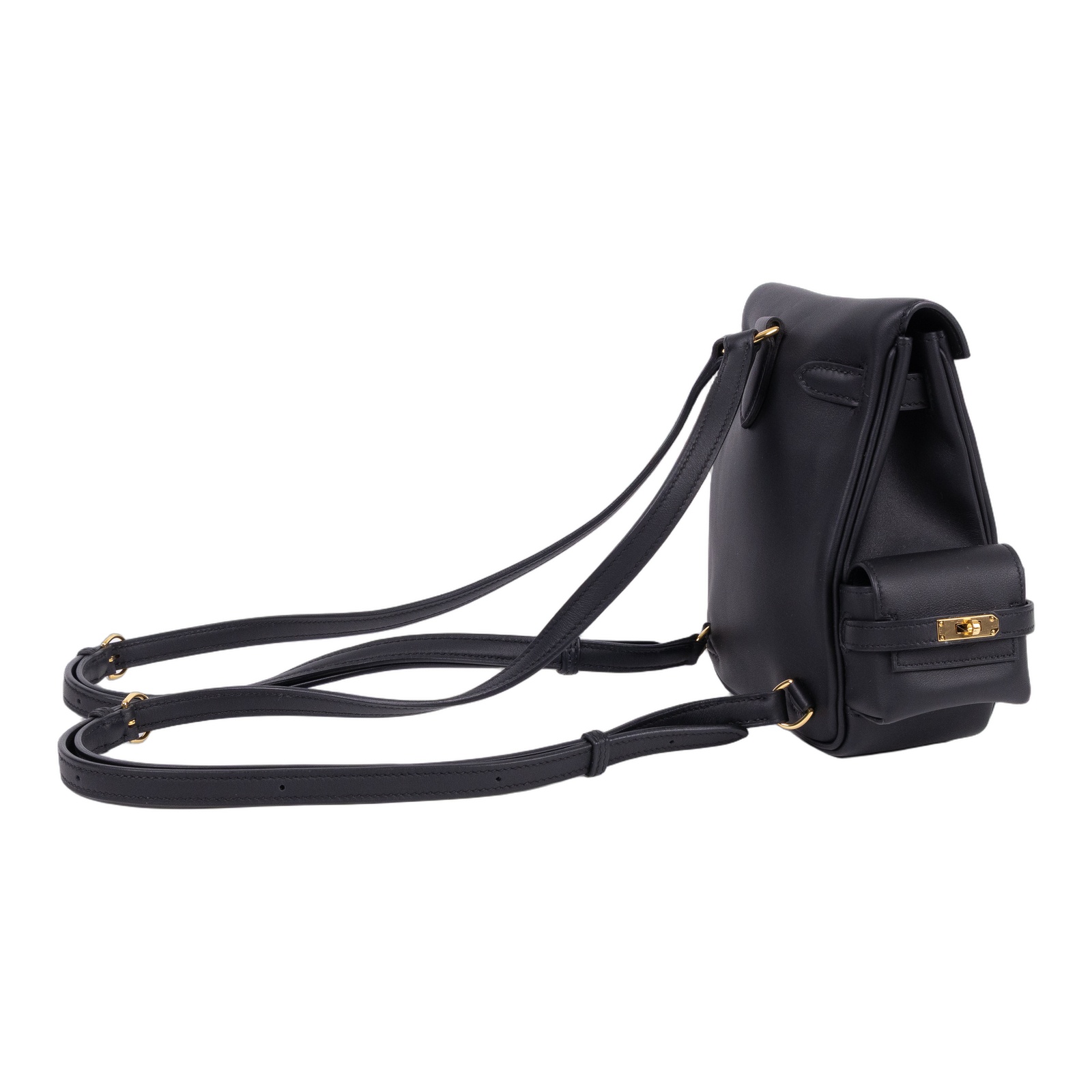 愛馬仕 Hermes sac a dos Kelly jump 後背包 金色五金 黑色 H085714CC89 /  盒子 防塵袋 購買證明