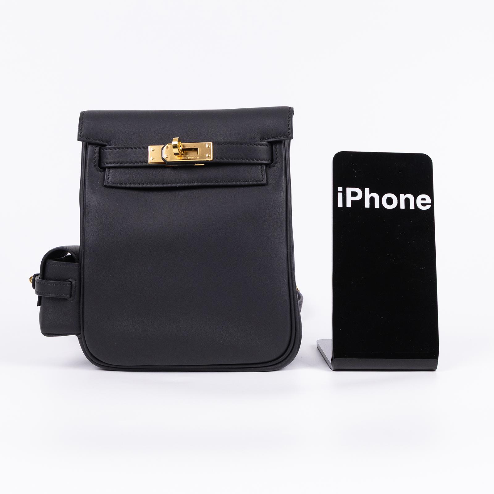 愛馬仕 Hermes sac a dos Kelly jump 後背包 金色五金 黑色 H085714CC89 /  盒子 防塵袋 購買證明
