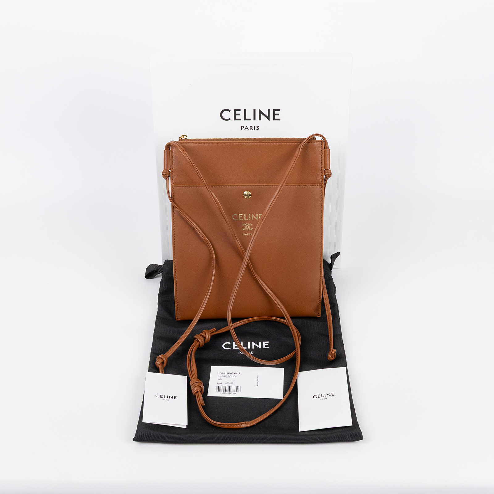 思琳 CELINE Sharp Pouch 手拿包 肩背包 斜背包 10P812K05 棕SHARP POUCH 原廠盒子/防塵袋