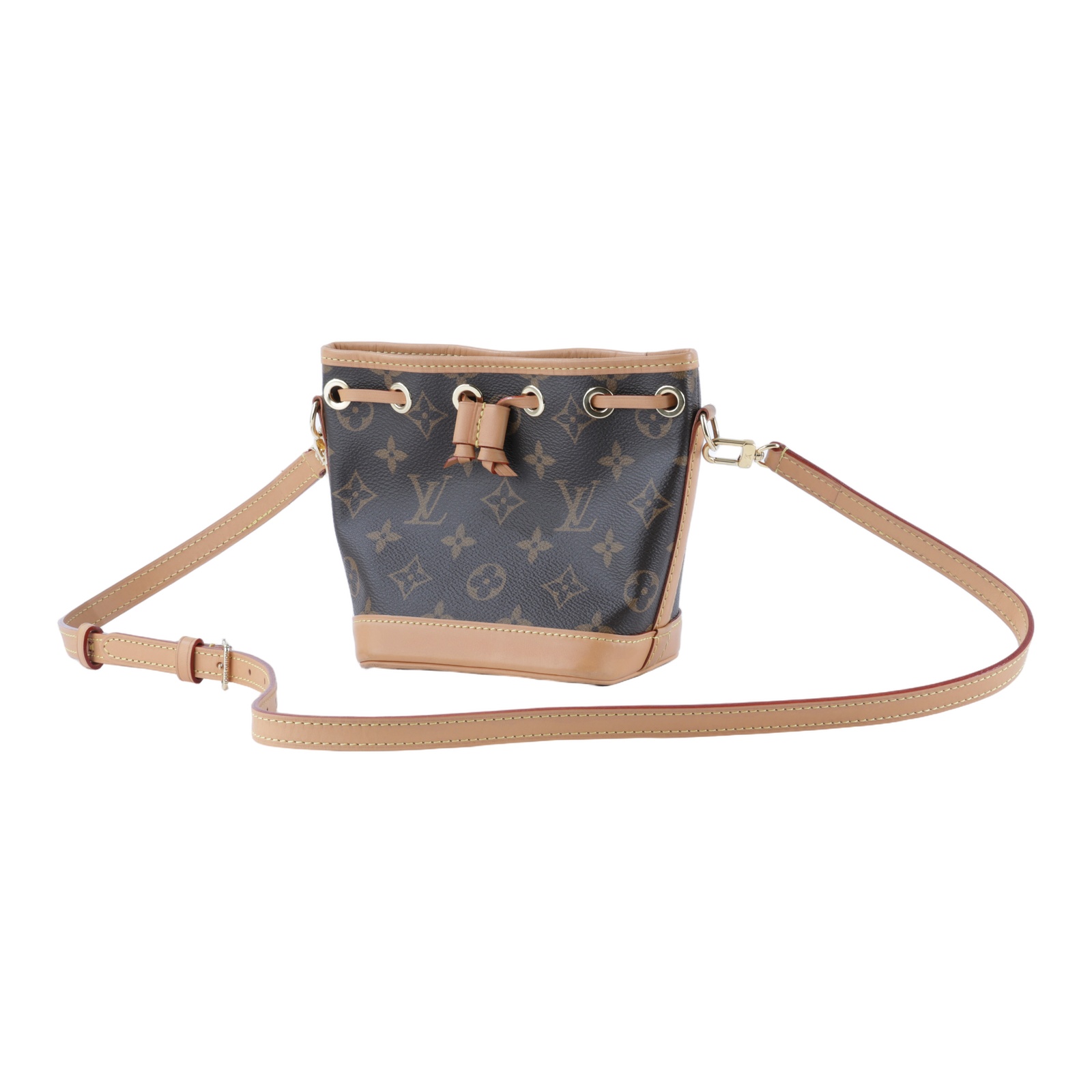 路易威登 LOUIS VUITTON Nano Noé 原花 束口水桶包 M81266 晶片款 原花NANO NOE 背帶2