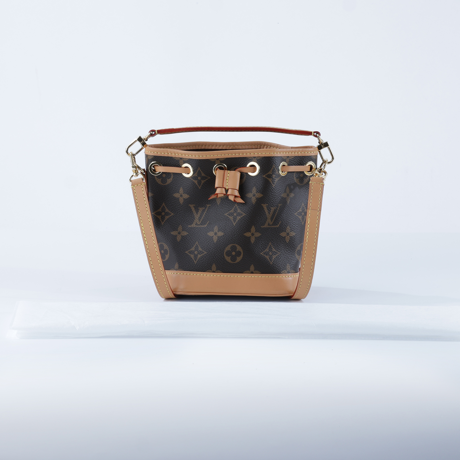 路易威登 LOUIS VUITTON Nano Noé 原花 束口水桶包 M81266 晶片款 原花NANO NOE 背帶2