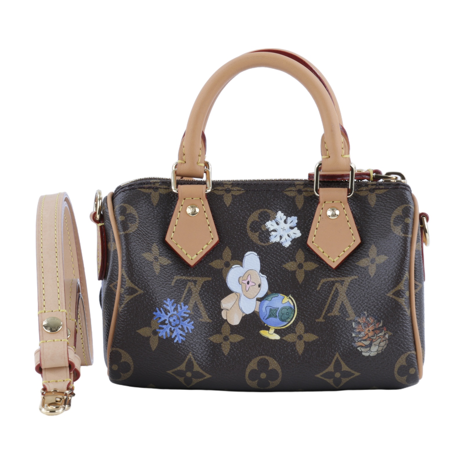 路易威登 LOUIS VUITTON Nano Speedy 手提包 肩背包 斜背包 波士頓包 M15330 晶片款  原廠盒子/防塵袋/背帶/吊飾/購買證明