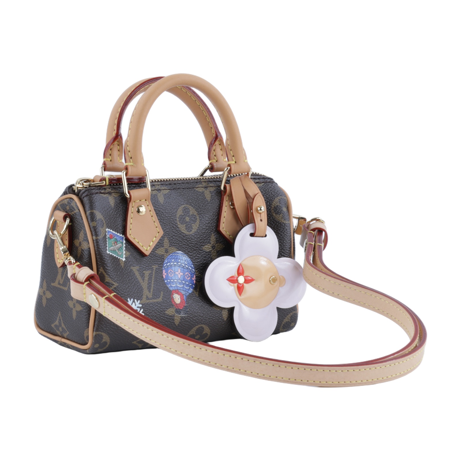 路易威登 LOUIS VUITTON Nano Speedy 手提包 肩背包 斜背包 波士頓包 M15330 晶片款  原廠盒子/防塵袋/背帶/吊飾/購買證明