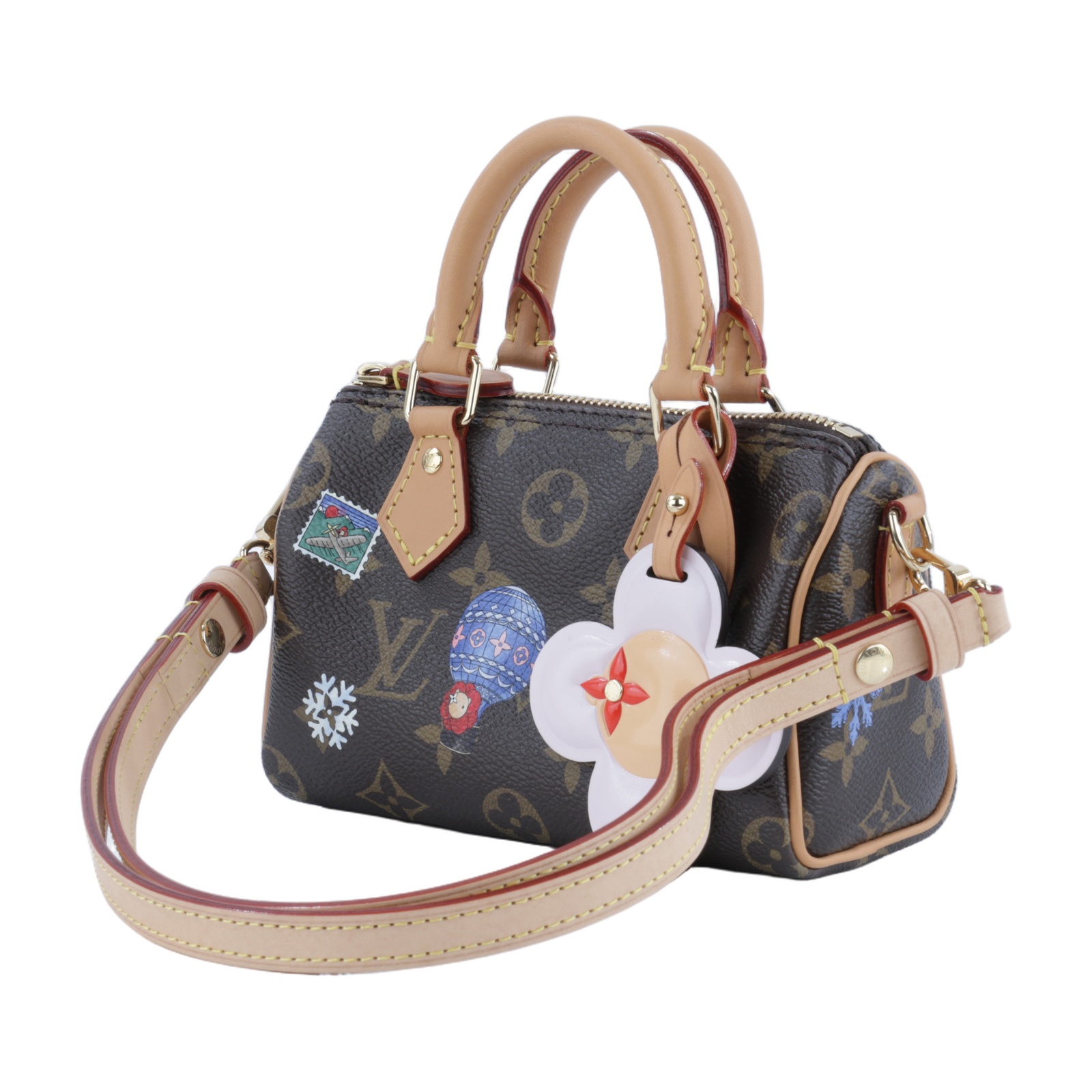 路易威登 LOUIS VUITTON Nano Speedy 手提包 肩背包 斜背包 波士頓包 M15330 晶片款  原廠盒子/防塵袋/背帶/吊飾/購買證明