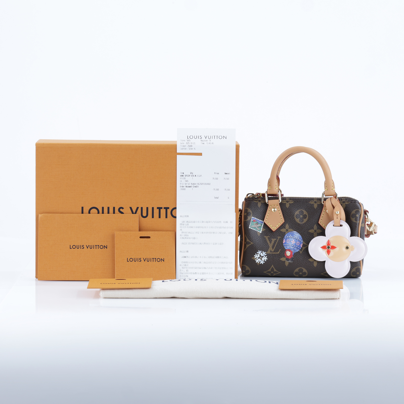 路易威登 LOUIS VUITTON Nano Speedy 手提包 肩背包 斜背包 波士頓包 M15330 晶片款  原廠盒子/防塵袋/背帶/吊飾/購買證明