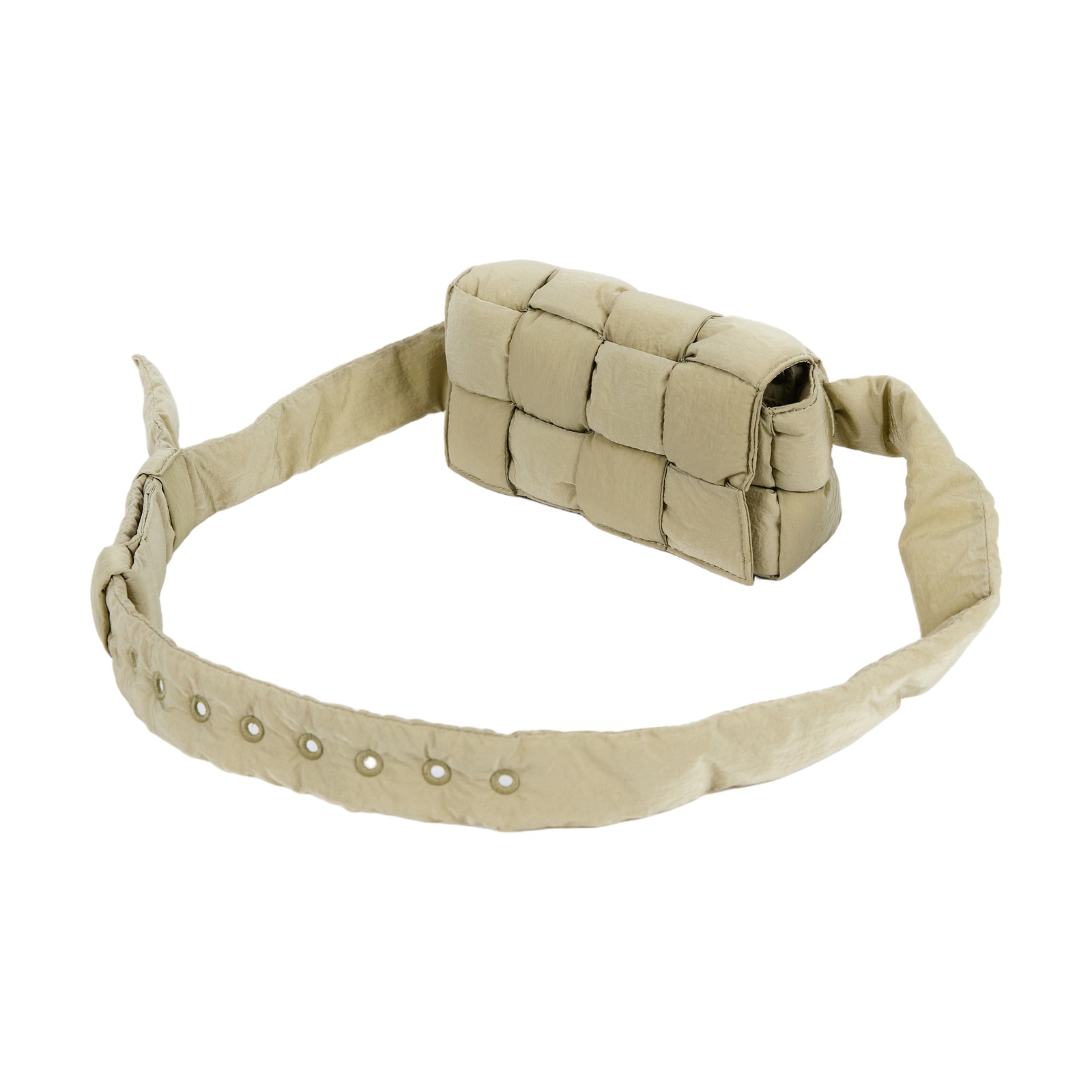 寶緹嘉 BOTTEGA VENETA Padded Cassette 尼龍 編織腰包 679763VBO80 綠尼龍CASSETTE腰包4X2 防塵袋