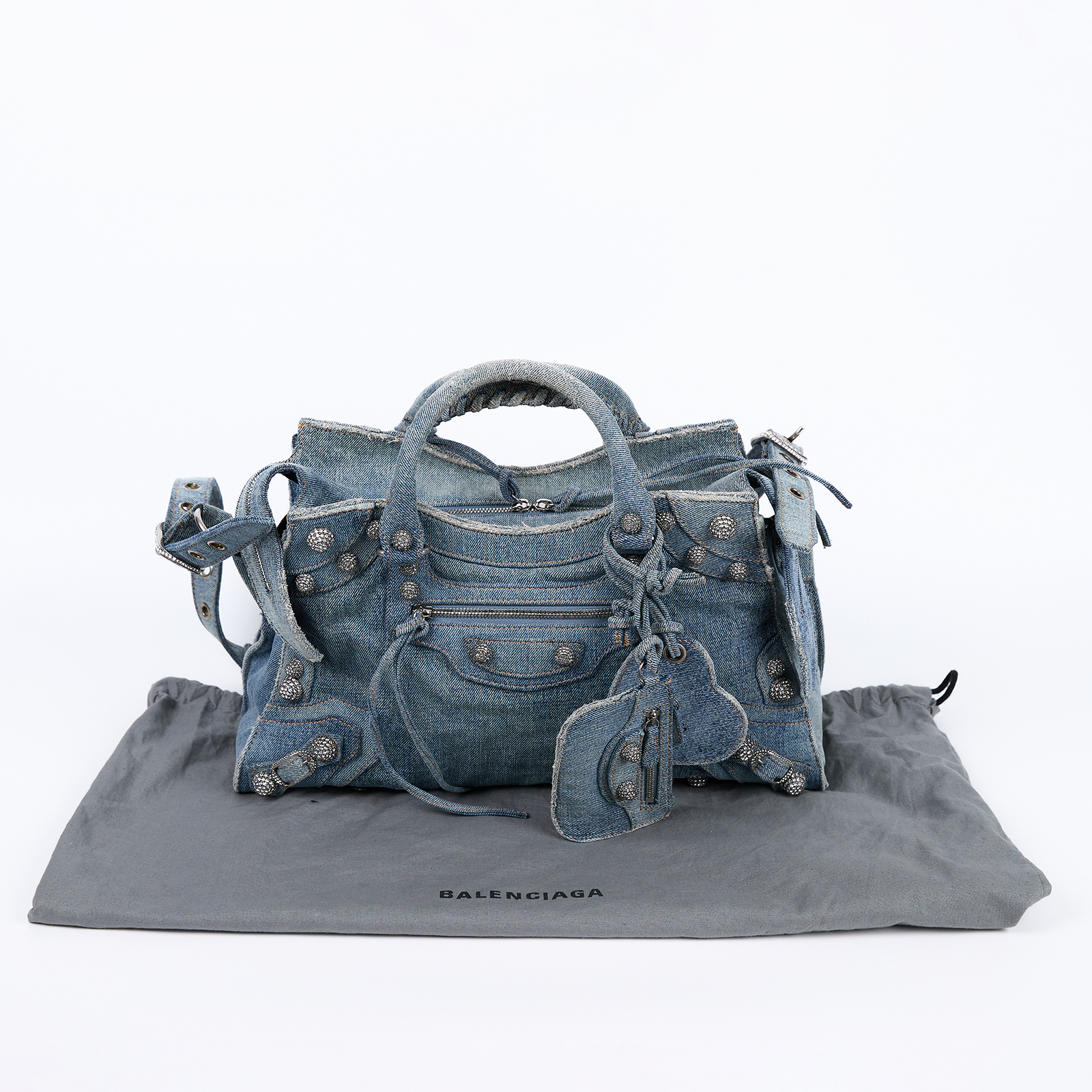 巴黎世家 BALENCIAGA Neo Cagole City 手提包 700451210BI 牛仔鑽扣NEO CAGOLE CITY 防塵袋