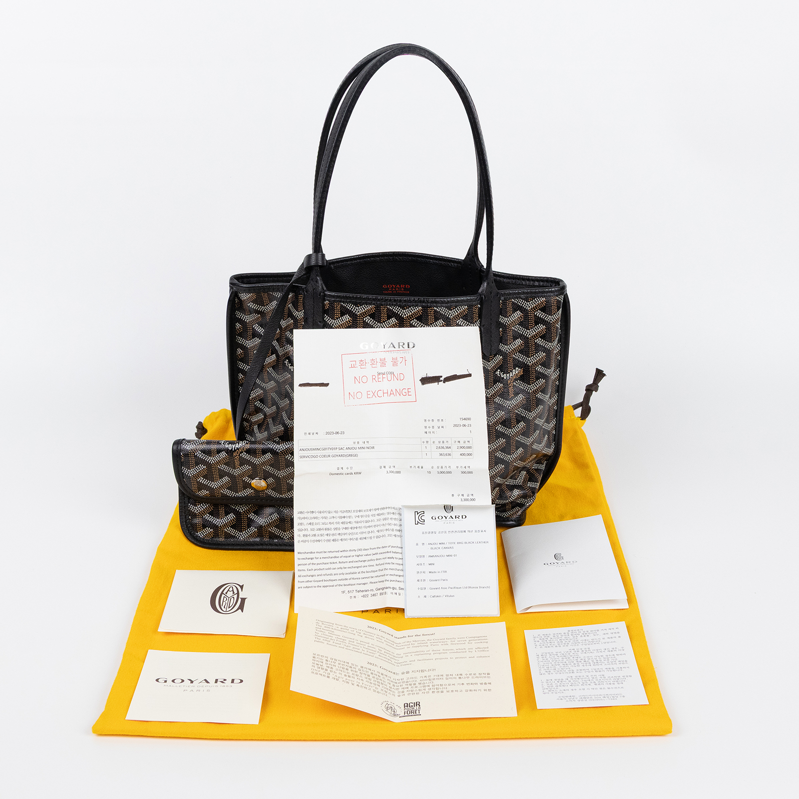 高雅德 GOYARD Anjou Mini Bag 托特包 ANJOUSMINCG 黑ANJOU MINI 防塵袋/購買證明/內袋