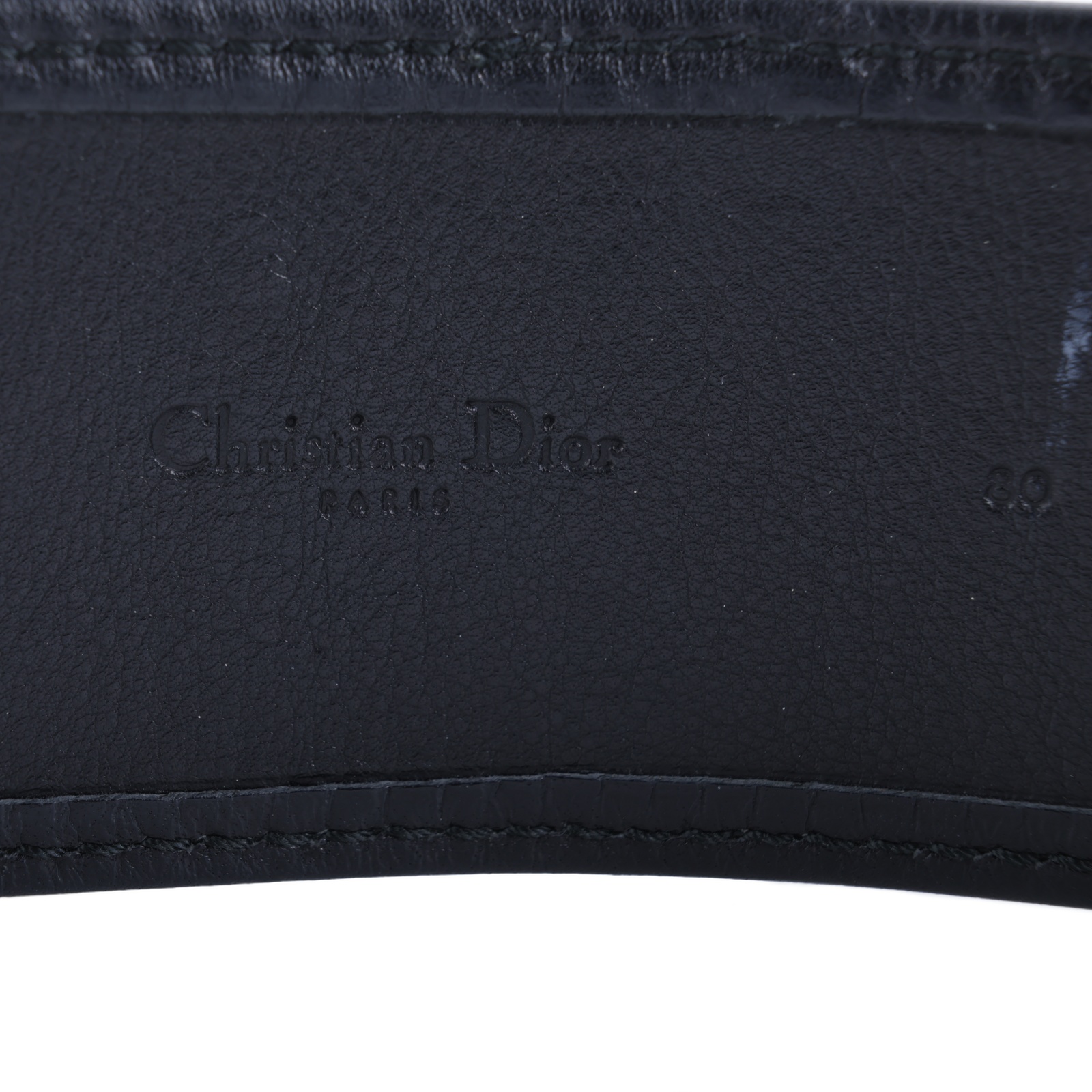 迪奧 CHRISTIAN DIOR Oblique 腰帶 皮帶  黑帆布緹花VINTAGE皮帶#80 無附屬品