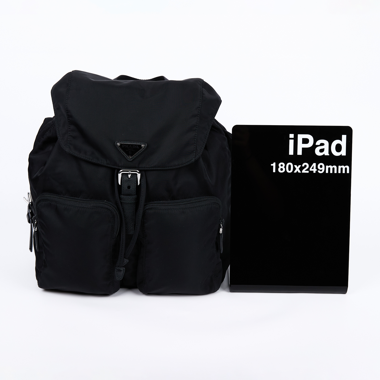 普拉達 PRADA Re-Nylon 後背包 雙肩包 1BZ005_ZOT 黑尼龍後背包 防塵袋