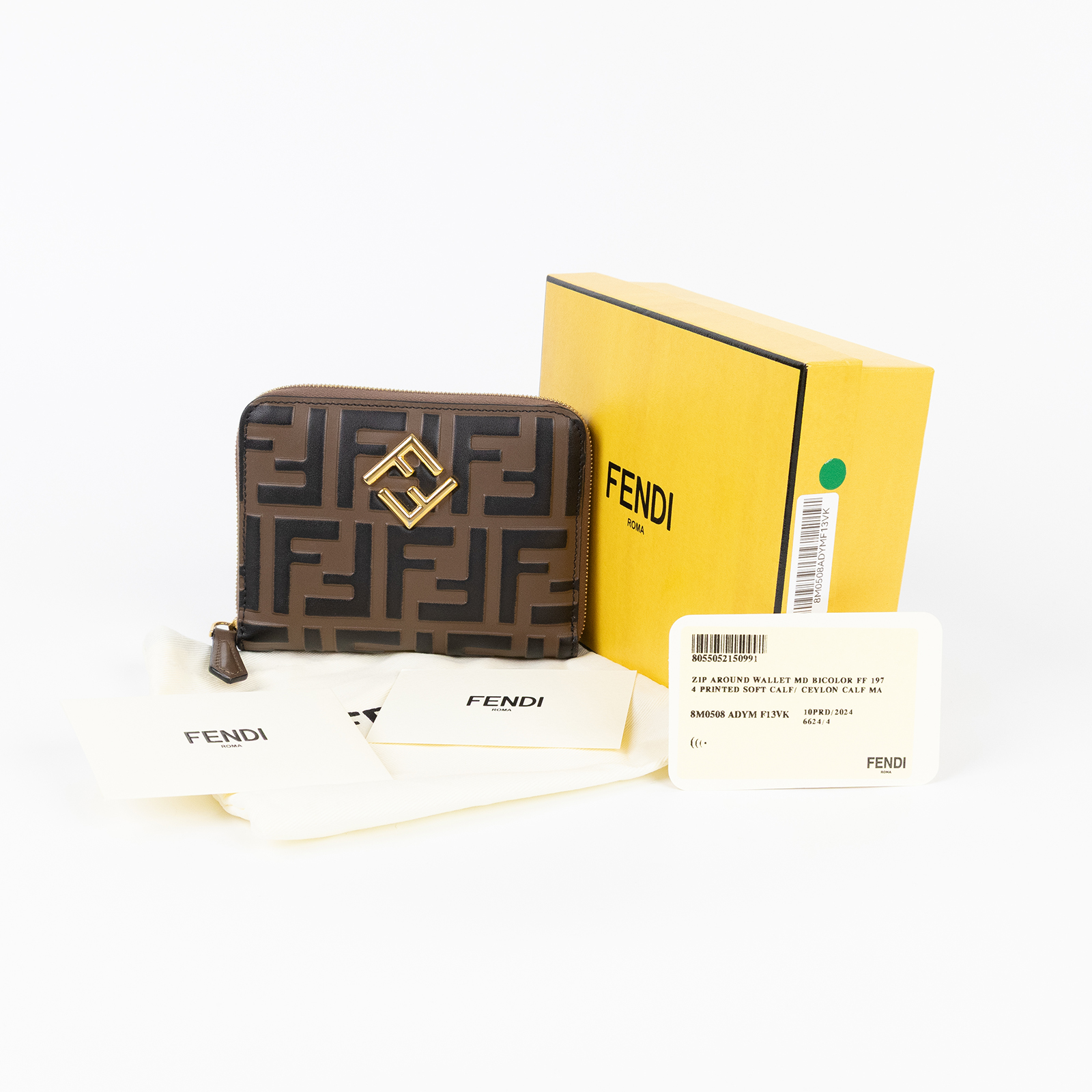 芬迪 FENDI FF Diamonds 錢包 短夾 8M0508ADYM 棕FF雙折短夾 原廠盒子/防塵袋