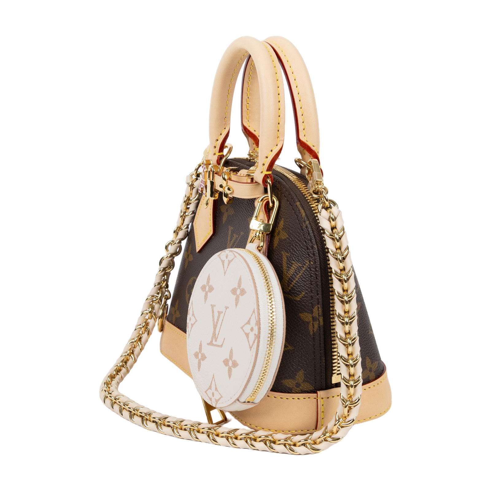 路易威登 LOUIS VUITTON Alma Mini 手提包 M14933 晶片款 原花ALMA MINI 原廠盒子/防塵袋/背帶/零錢包