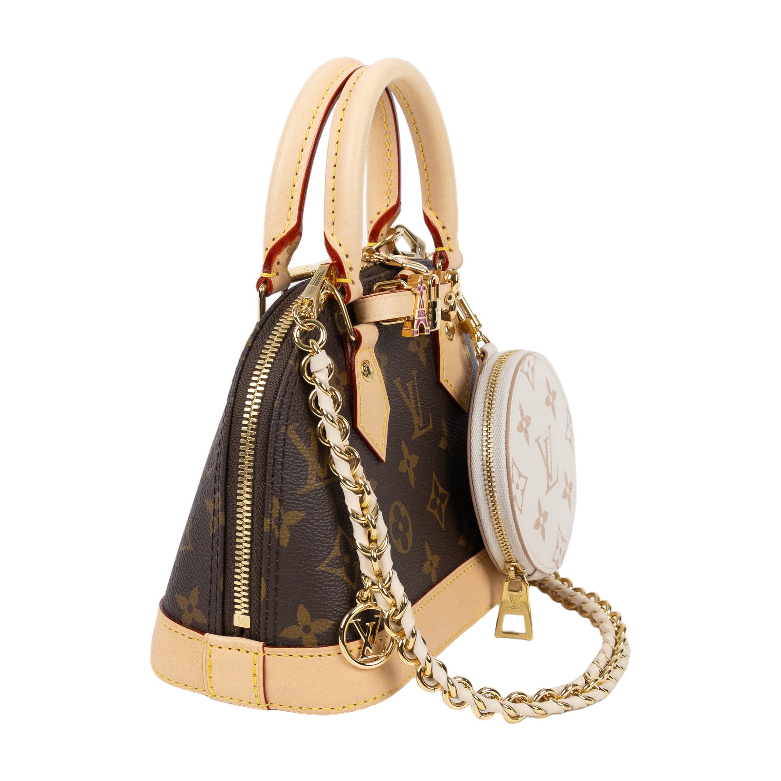 路易威登 LOUIS VUITTON Alma Mini 手提包 M14933 晶片款 原花ALMA MINI 原廠盒子/防塵袋/背帶/零錢包