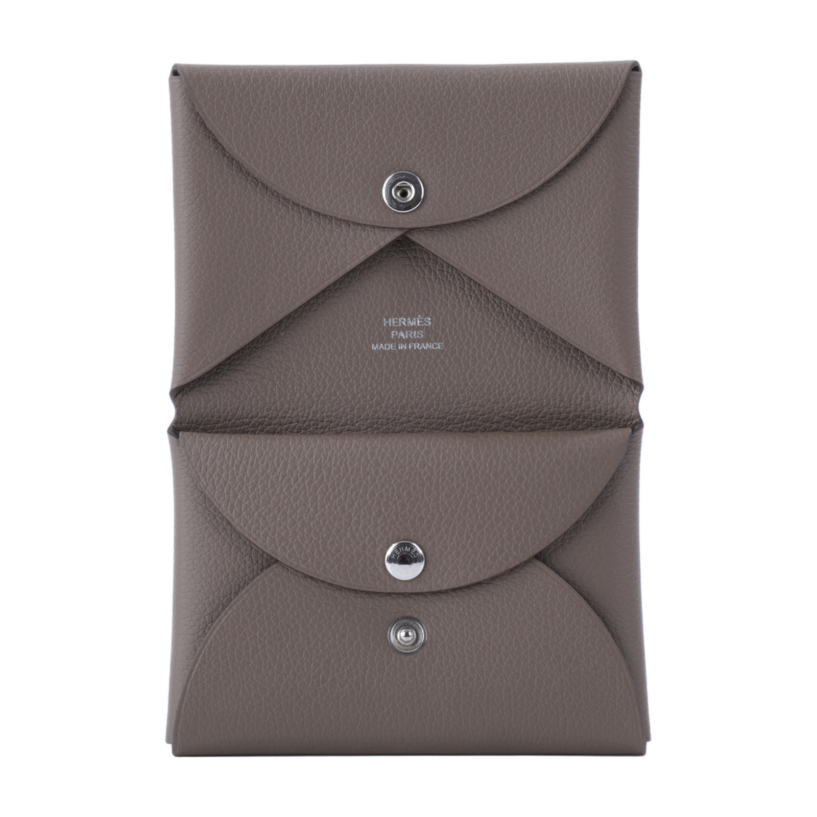 愛馬仕 Hermes Calvi Duo 卡包 CALD W MZ 010 MM W刻 大象灰CALVI DUO 原廠盒子