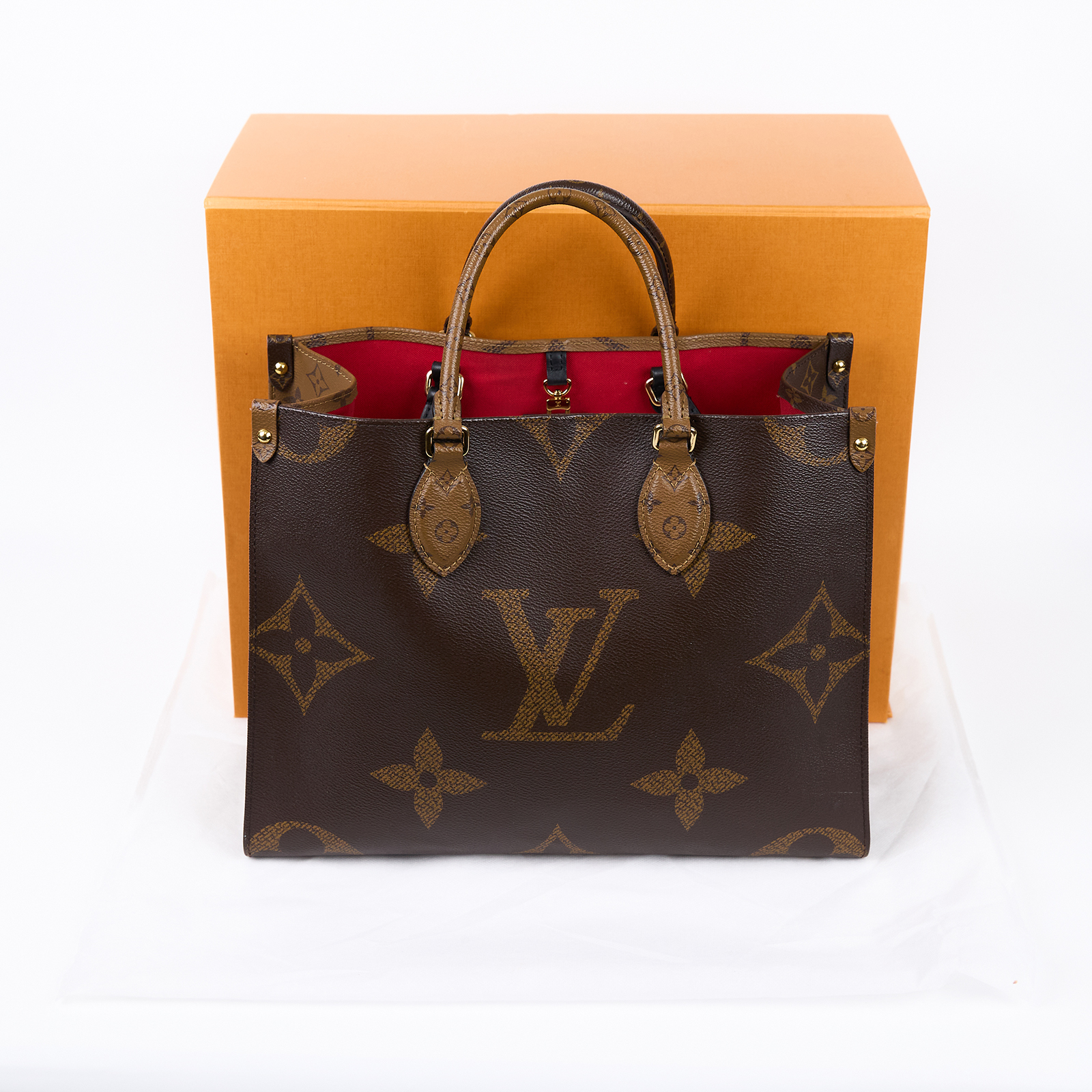 路易威登 LOUIS VUITTON OnTheGo MM 經典帆布 手提 肩背包 M45321 晶片款 原花雙色OnTheGo MM 原廠盒子