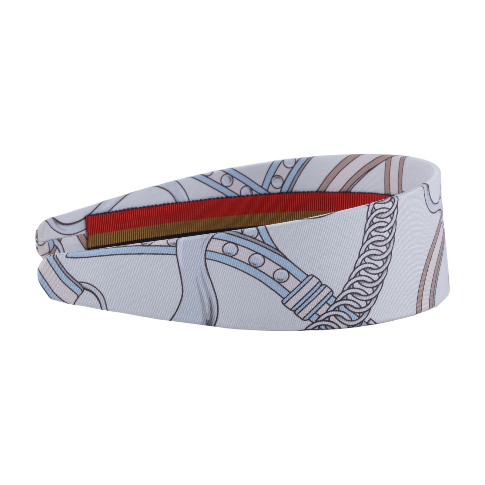 愛馬仕 Hermes Ginie Grand Tralala 頭帶 H261008GvB1TU  白絲巾髮箍 無附屬品