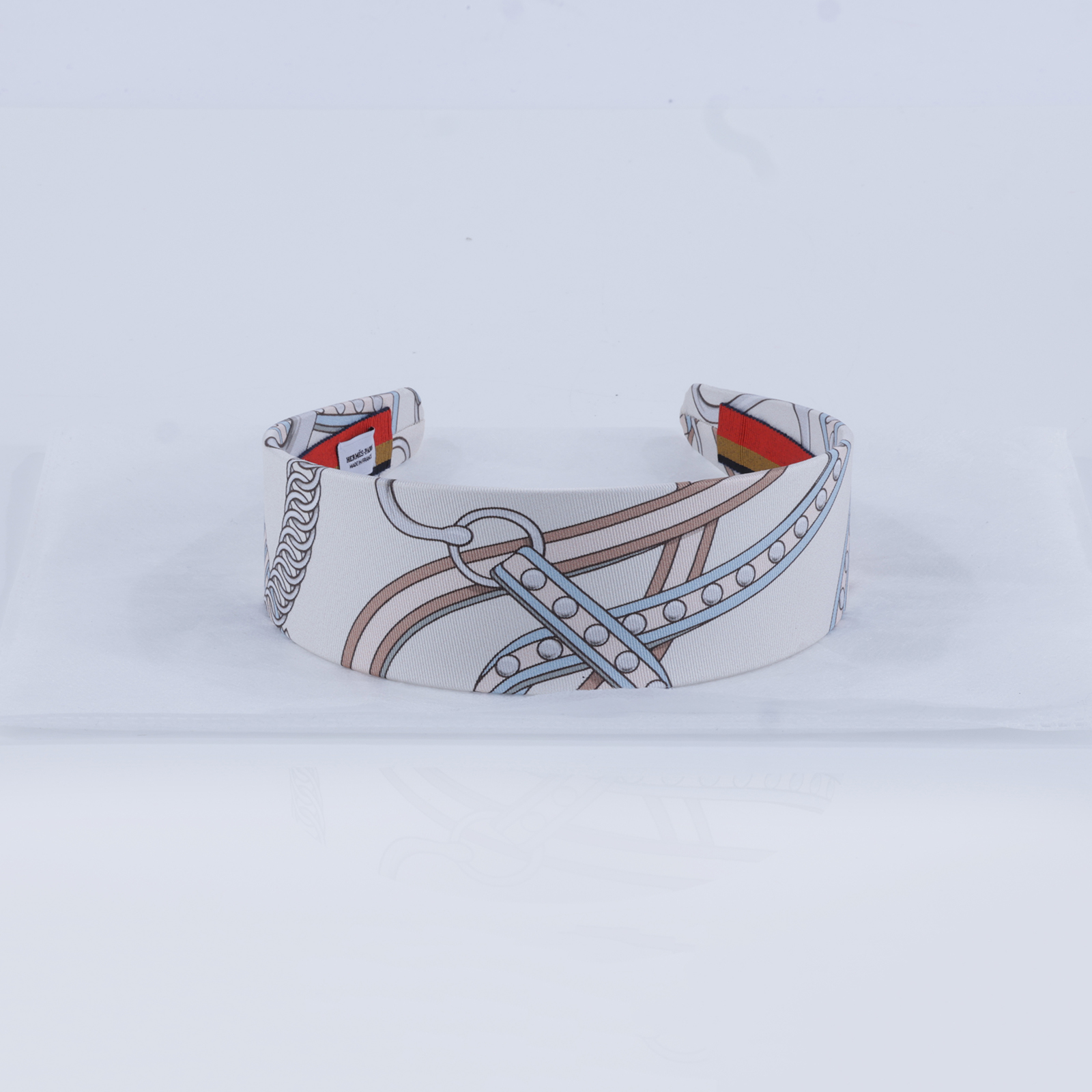 愛馬仕 Hermes Ginie Grand Tralala 頭帶 H261008GvB1TU  白絲巾髮箍 無附屬品