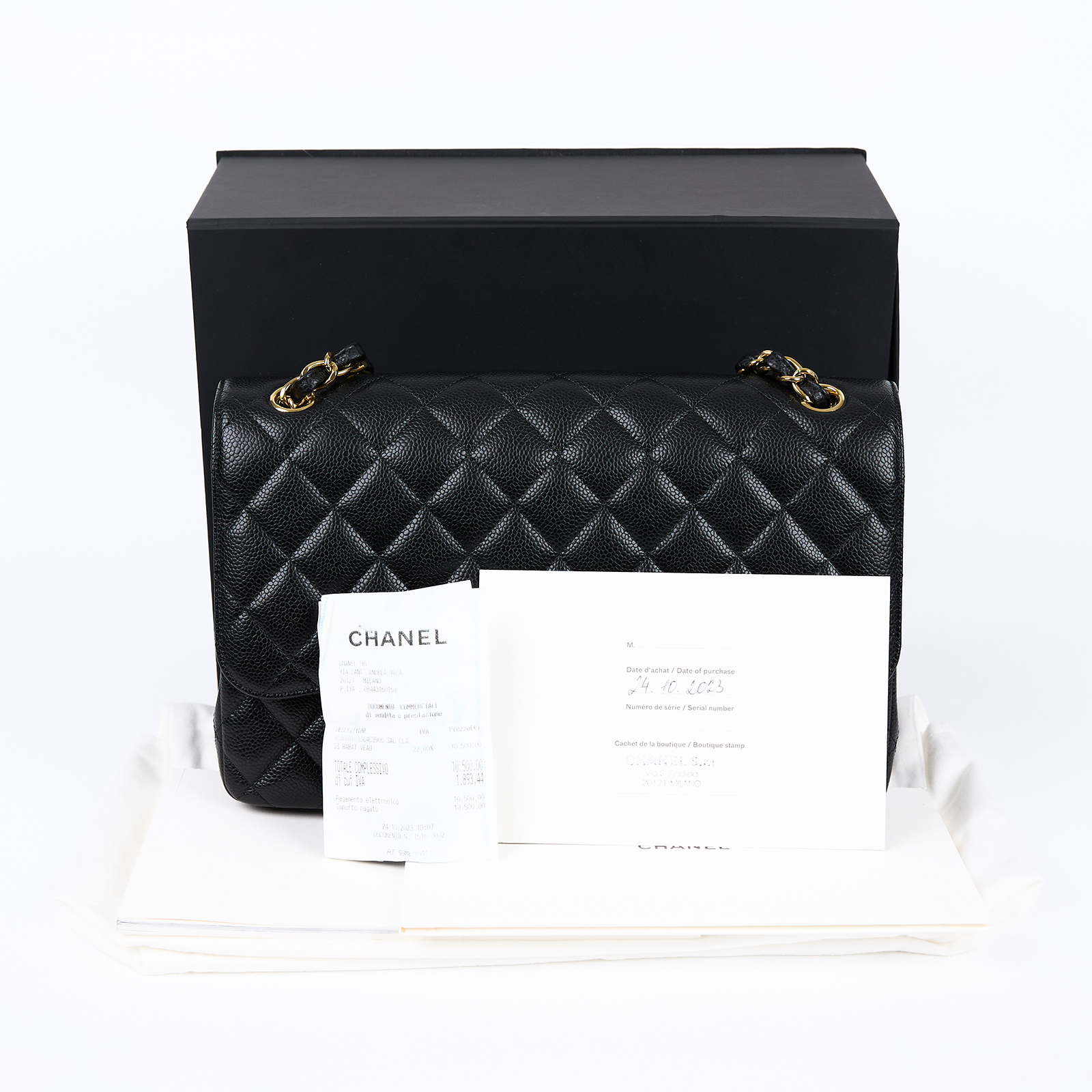 香奈兒 CHANEL CF 經典 大型 口蓋包 A58600 Y01864 晶片款 黑金荔枝COCO30 原廠盒子/防塵袋/義大利購買證明
