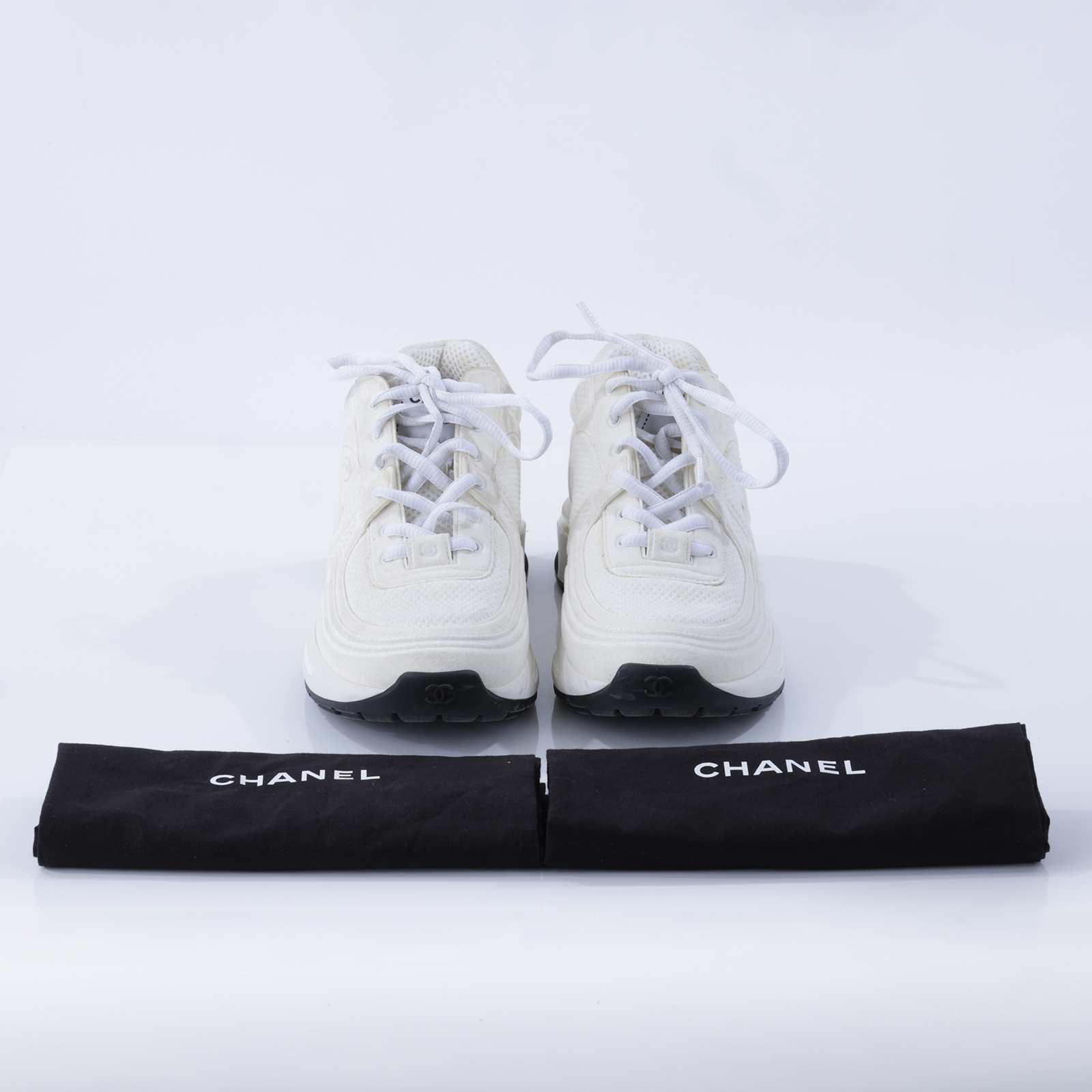 香奈兒 CHANEL CC LOGO 球鞋 運動鞋 G45077_39 白雙C休閒鞋#39 防塵袋