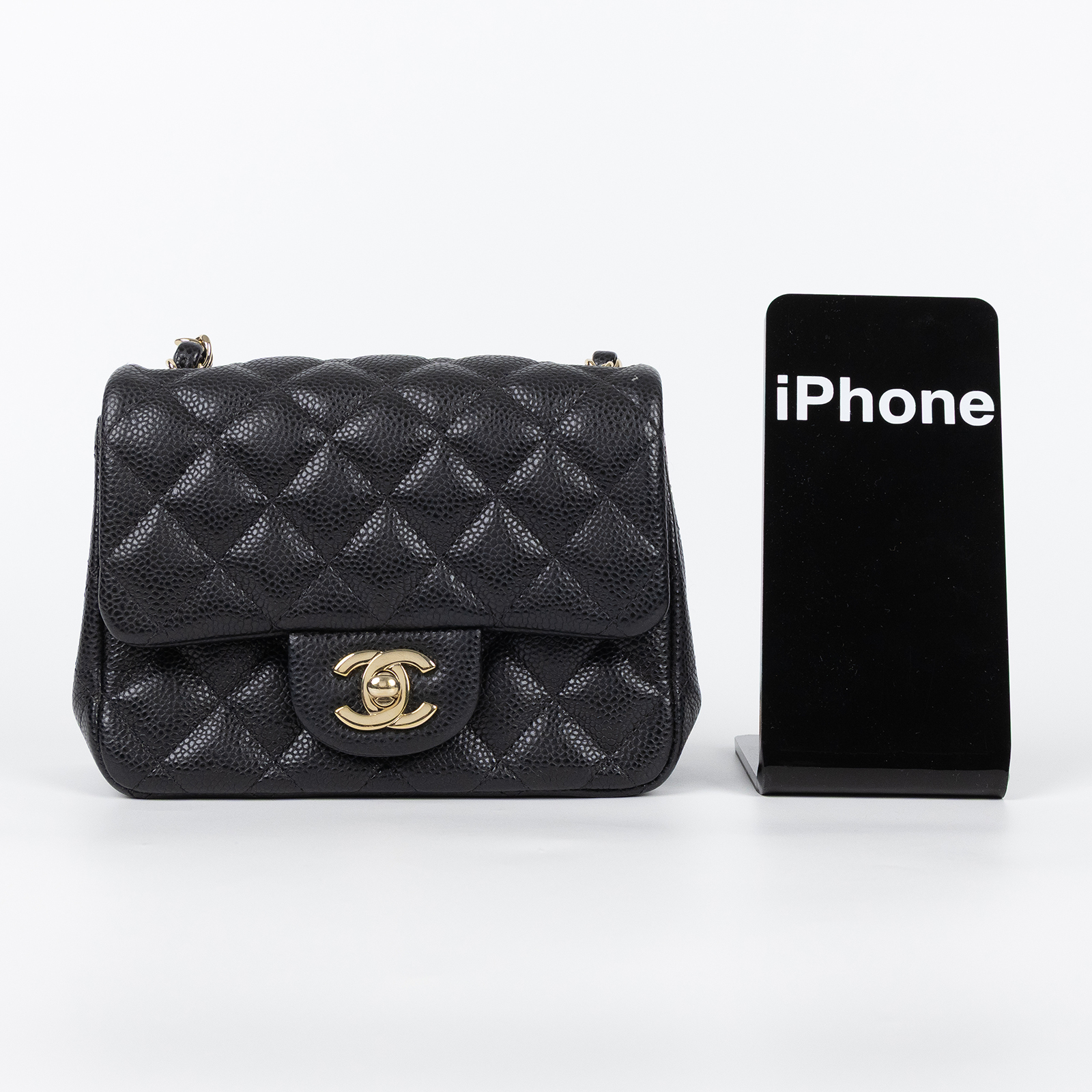 香奈兒 CHANEL CF 方形 迷你 口蓋包 A35200 25開黑荔枝方胖 無附屬品