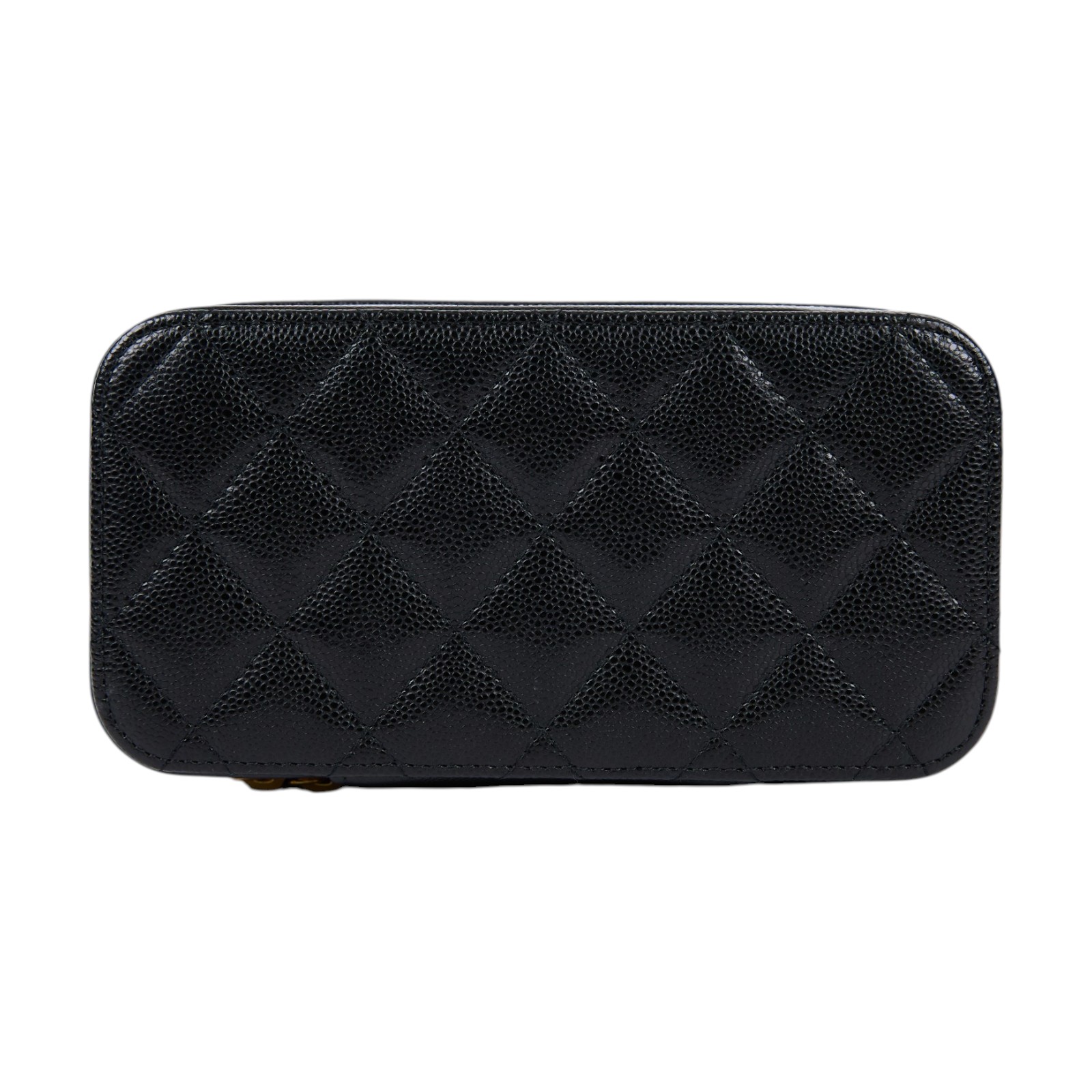 香奈兒 CHANEL Vanity 手提 小型 化妝箱 肩背包 斜背包 AP4688 晶片款 黑金荔枝VANITY CASE 無附屬品