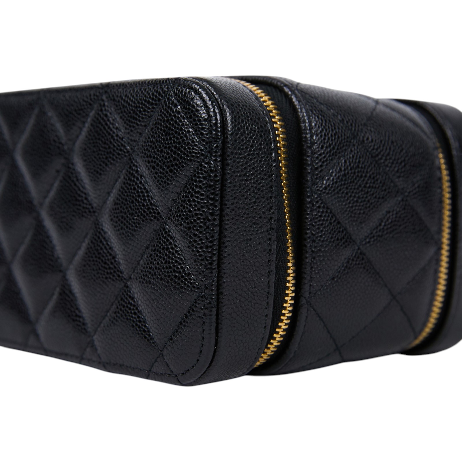 香奈兒 CHANEL Vanity 手提 小型 化妝箱 肩背包 斜背包 AP4688 晶片款 黑金荔枝VANITY CASE 無附屬品