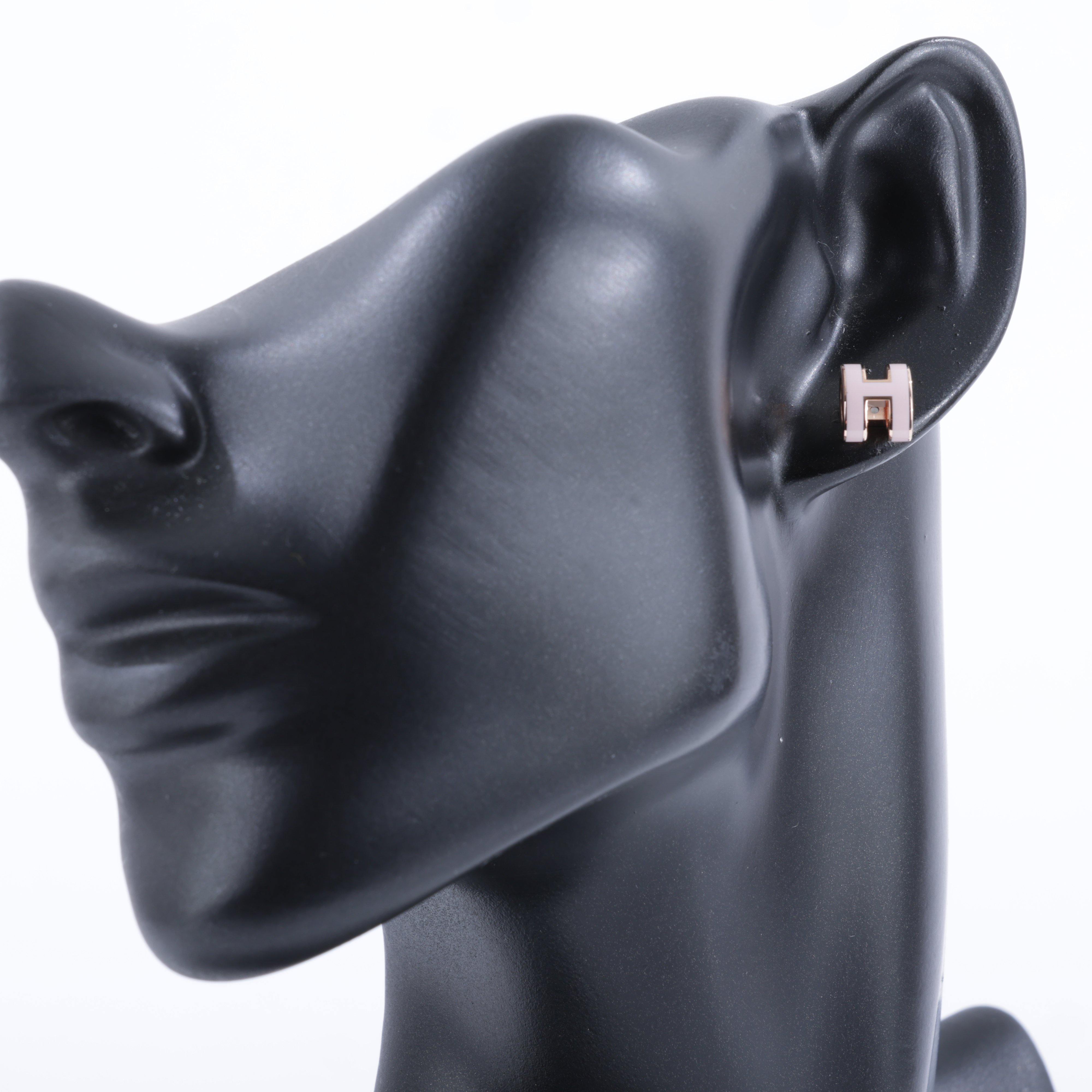 愛馬仕 Hermes Mini Pop H 耳釘 POPHEMINI GD0246 淡粉色POP H耳環 原廠盒子/防塵袋