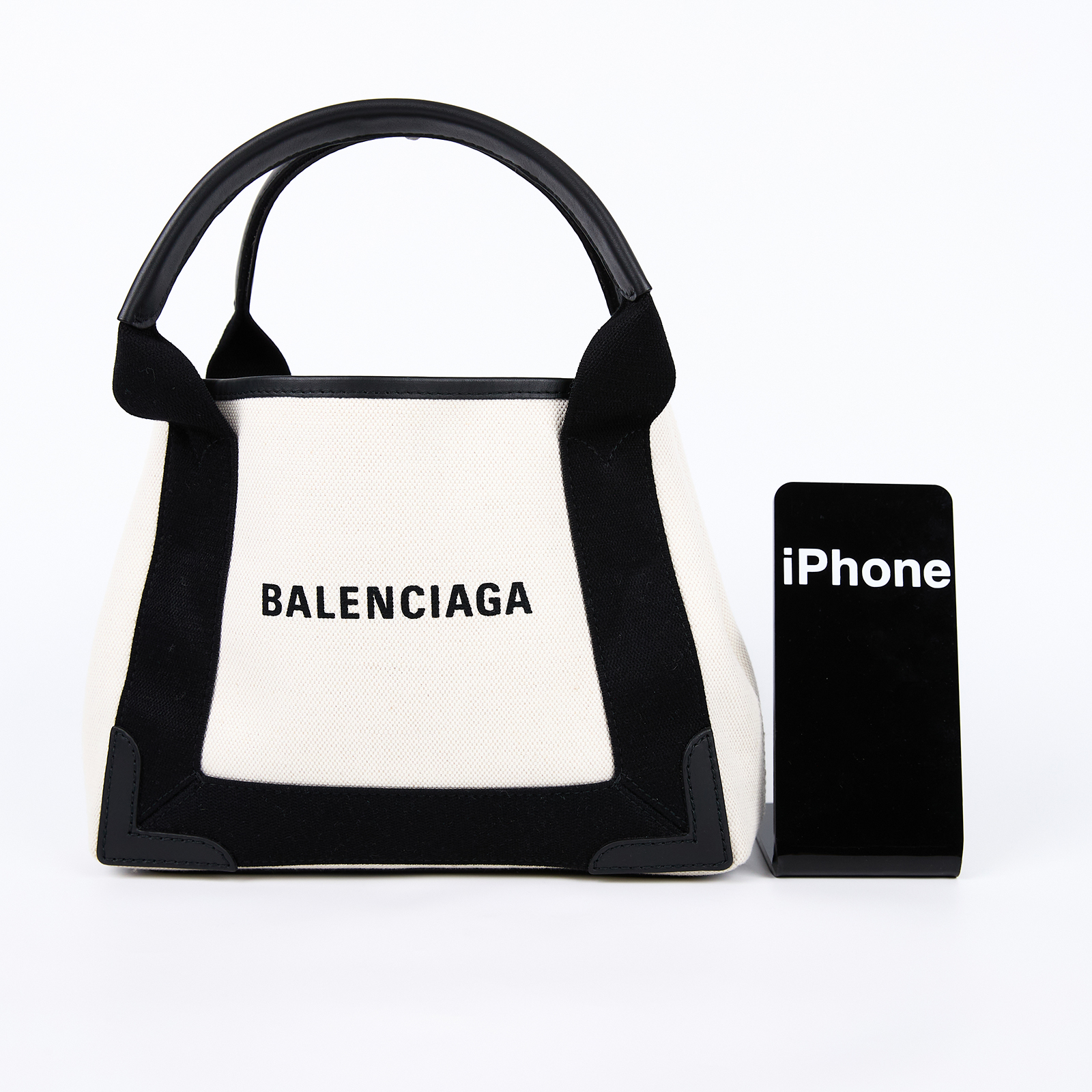巴黎世家 BALENCIAGA NAVY CABAS XS 托特包 手提包 肩背包 斜背包 3903462HH3N 黑白CABAS XS 防塵袋/背帶/內袋