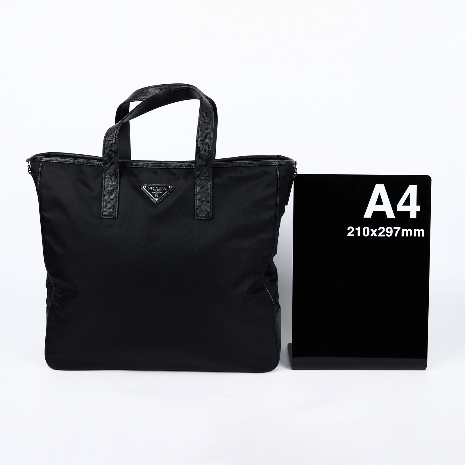 普拉達 PRADA Re-Nylon 托特包  黑尼龍公事包 防塵袋/背帶