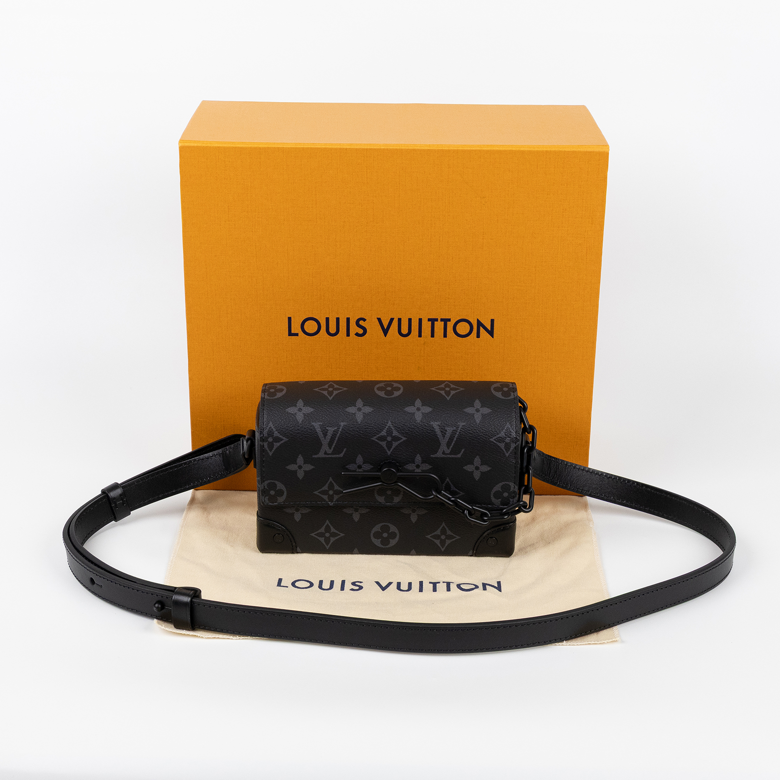 路易威登 LOUIS VUITTON Steamer 隨身錢包 肩背 M81783 晶片款 黑原花STEAMER 原廠盒子/防塵袋