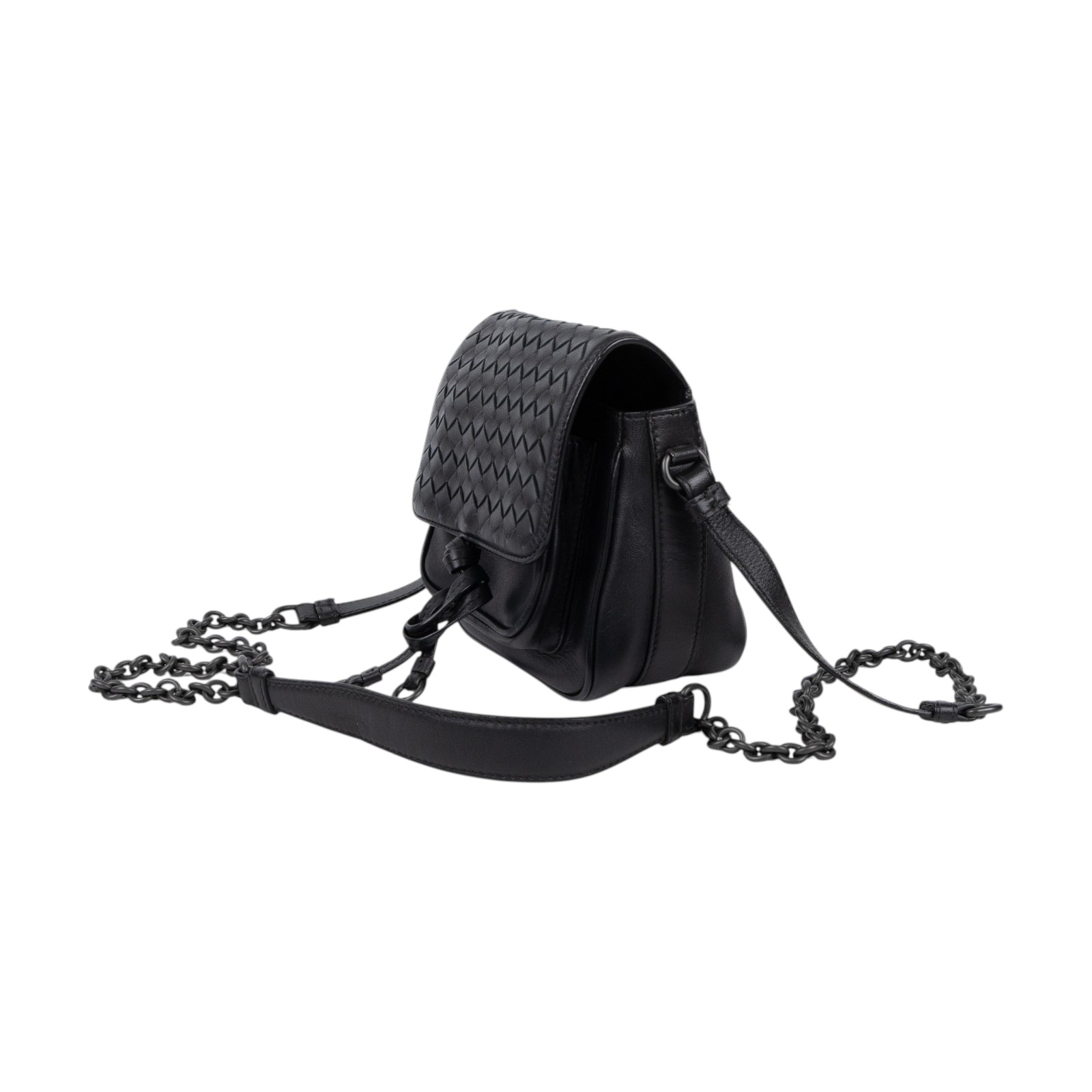寶緹嘉 BOTTEGA VENETA 肩背包 斜背包 444960V0016 黑細編織肩背包 無附屬品