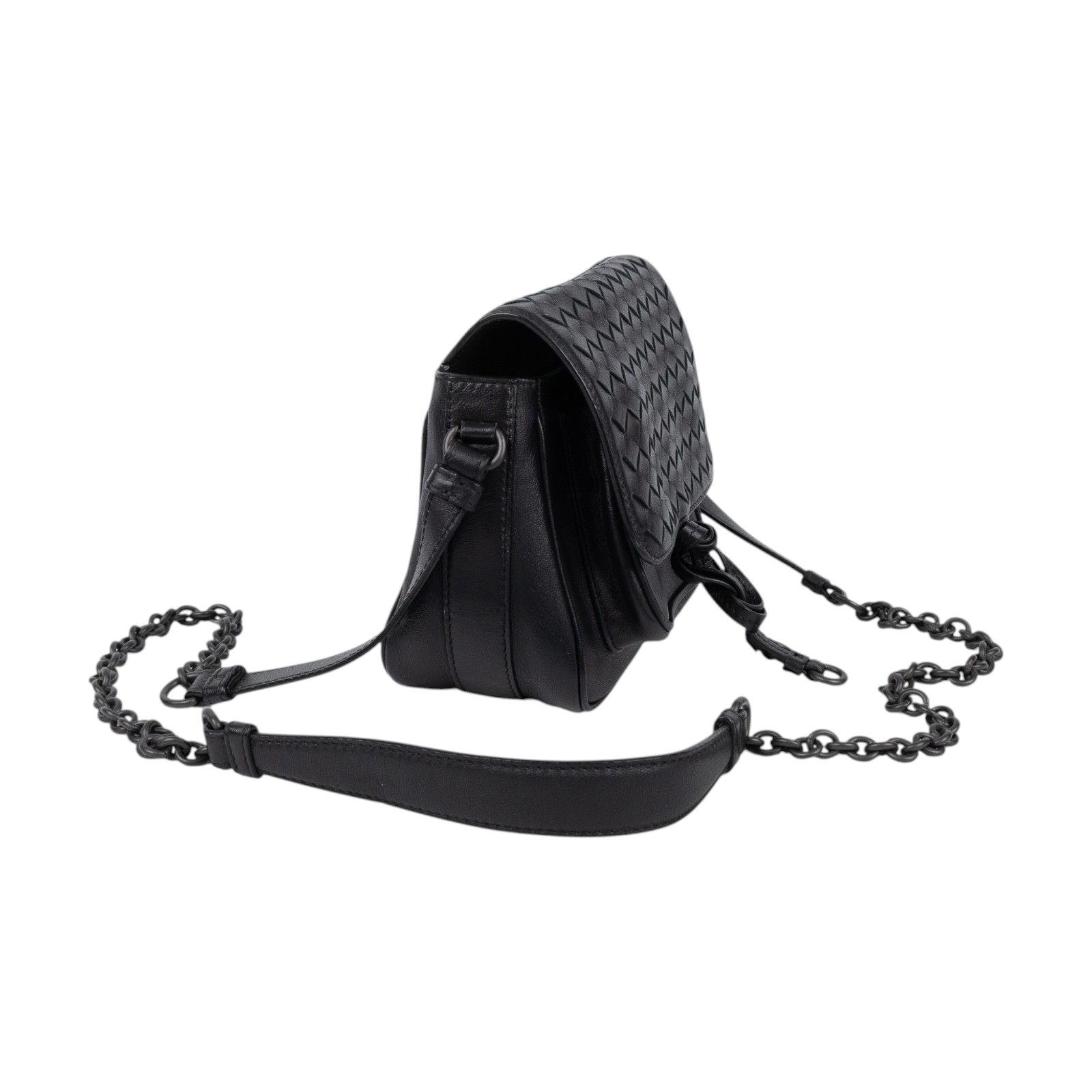 寶緹嘉 BOTTEGA VENETA 肩背包 斜背包 444960V0016 黑細編織肩背包 無附屬品