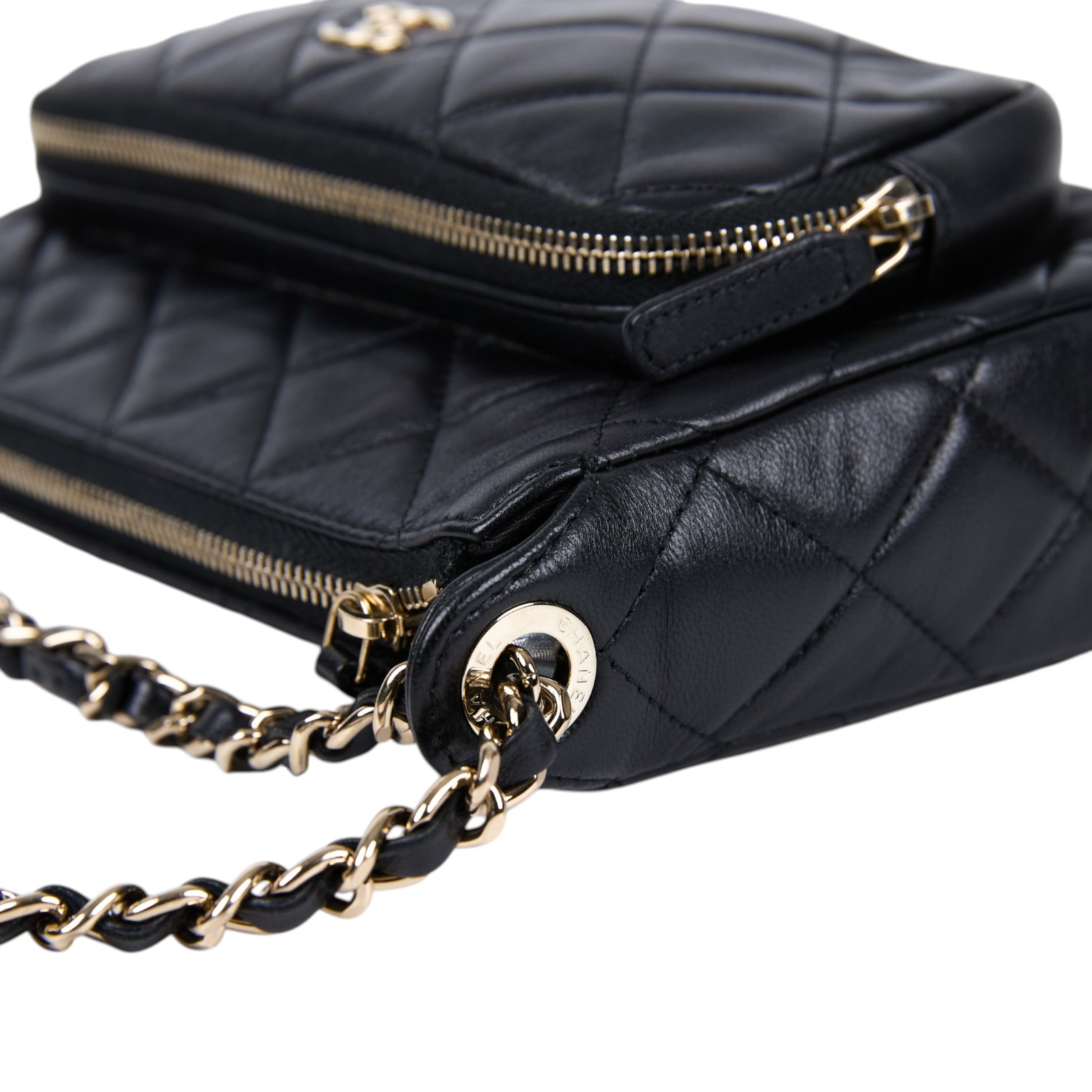 香奈兒 CHANEL 肩背包 斜背包 相機包 AP4349 晶片款 黑金鍊包 無附屬品