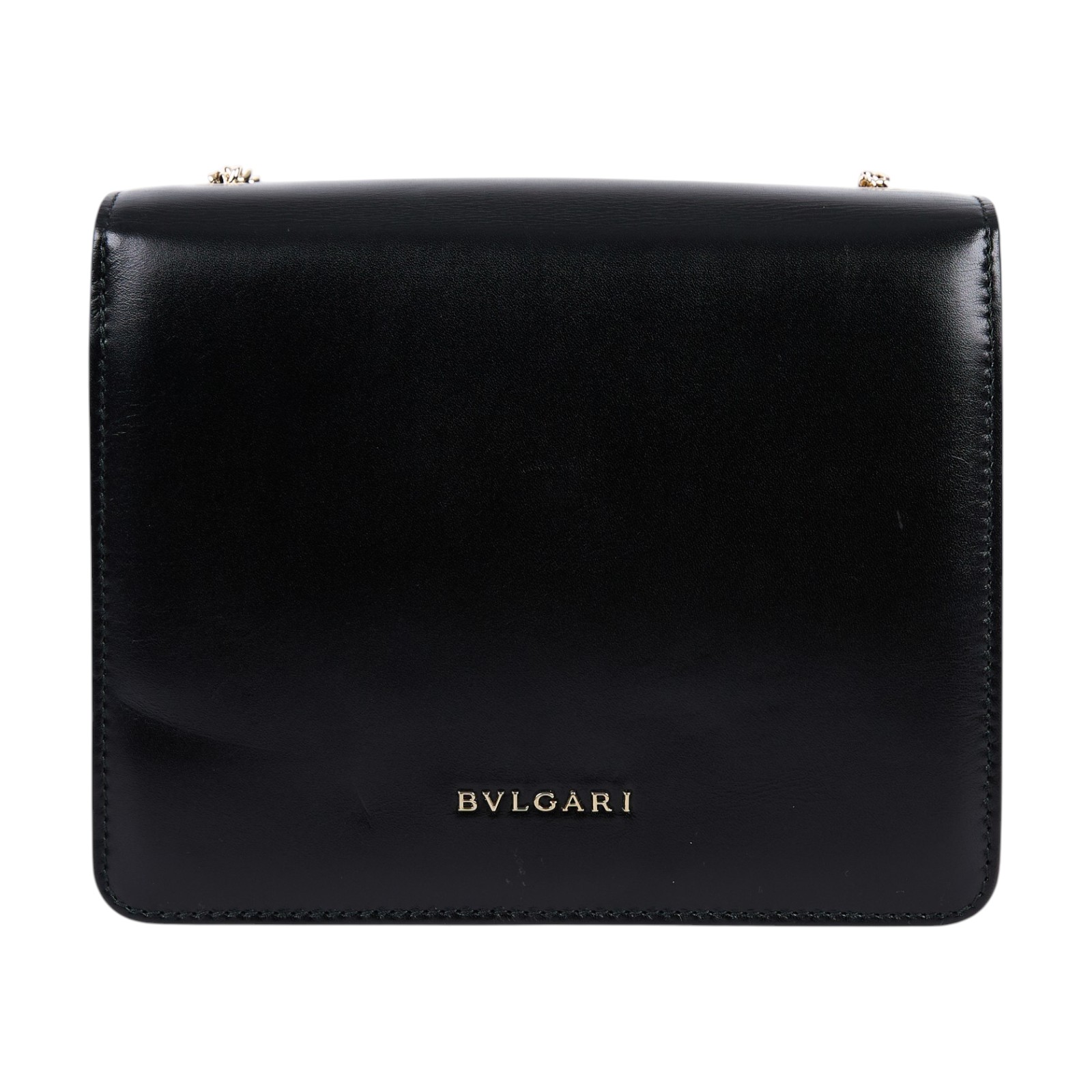 寶格麗 BVLGARI 肩背包 斜背包 39858 黑金釦鍊條肩背包 防塵袋