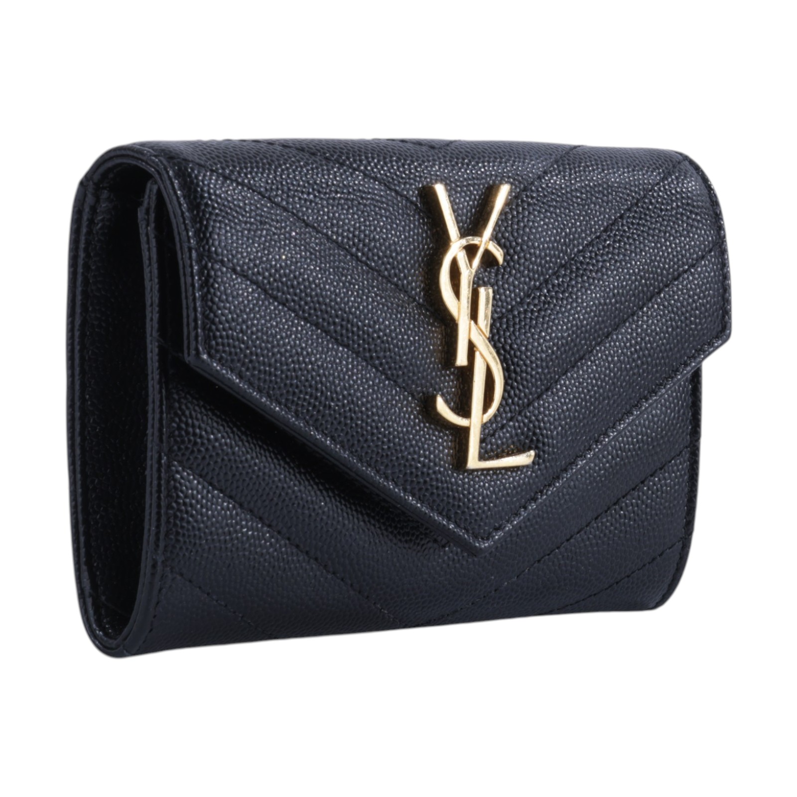 聖羅蘭 YSL SAINT LAURENT cassandre matelassé 粒面壓紋皮革 小型 信封錢包 短夾 414404BOW01  原廠盒子/防塵袋