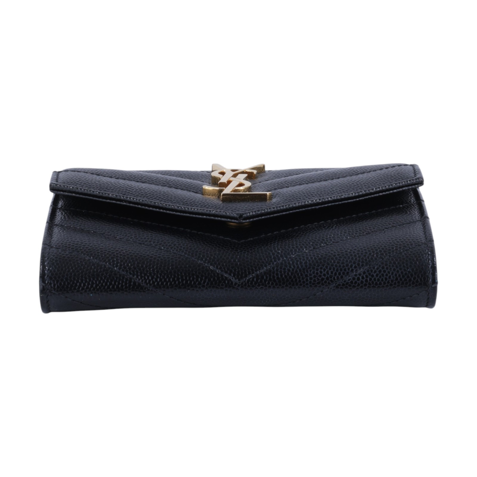 聖羅蘭 YSL SAINT LAURENT cassandre matelassé 粒面壓紋皮革 小型 信封錢包 短夾 414404BOW01  原廠盒子/防塵袋