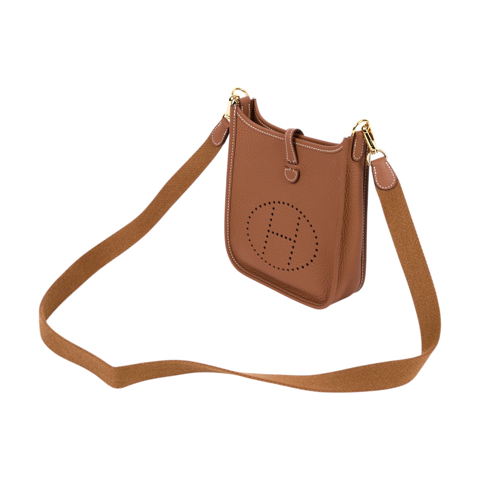愛馬仕 Hermes Evelyne Bag Mini 伊芙琳包 Evelyne 16 EV16  W刻金棕MINI EVELYNE 防塵袋
