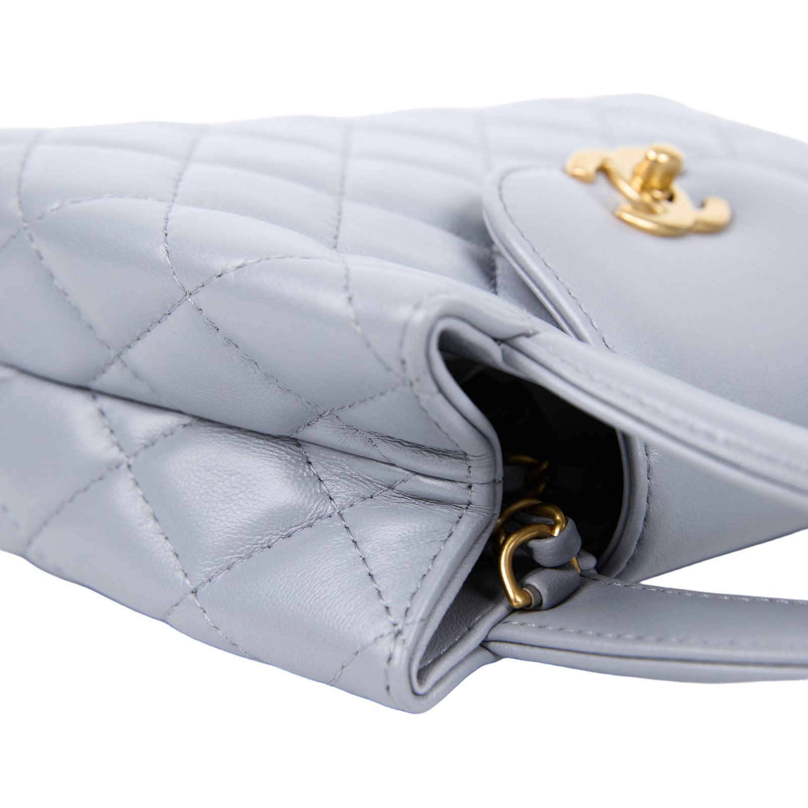 香奈兒 CHANEL Kelly Nano 手提 斜背包 AS4416 B20787 晶片款 灰SHOPPING BAG 原廠盒子/防塵袋/購買證明