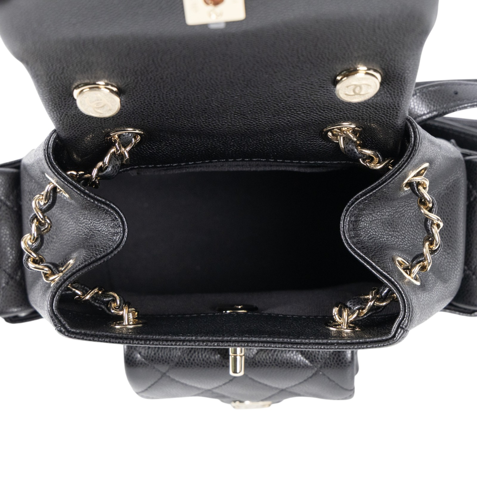香奈兒 CHANEL 小型 後背包 AS4399 晶片款 黑金荔枝DUMA 小 防塵袋