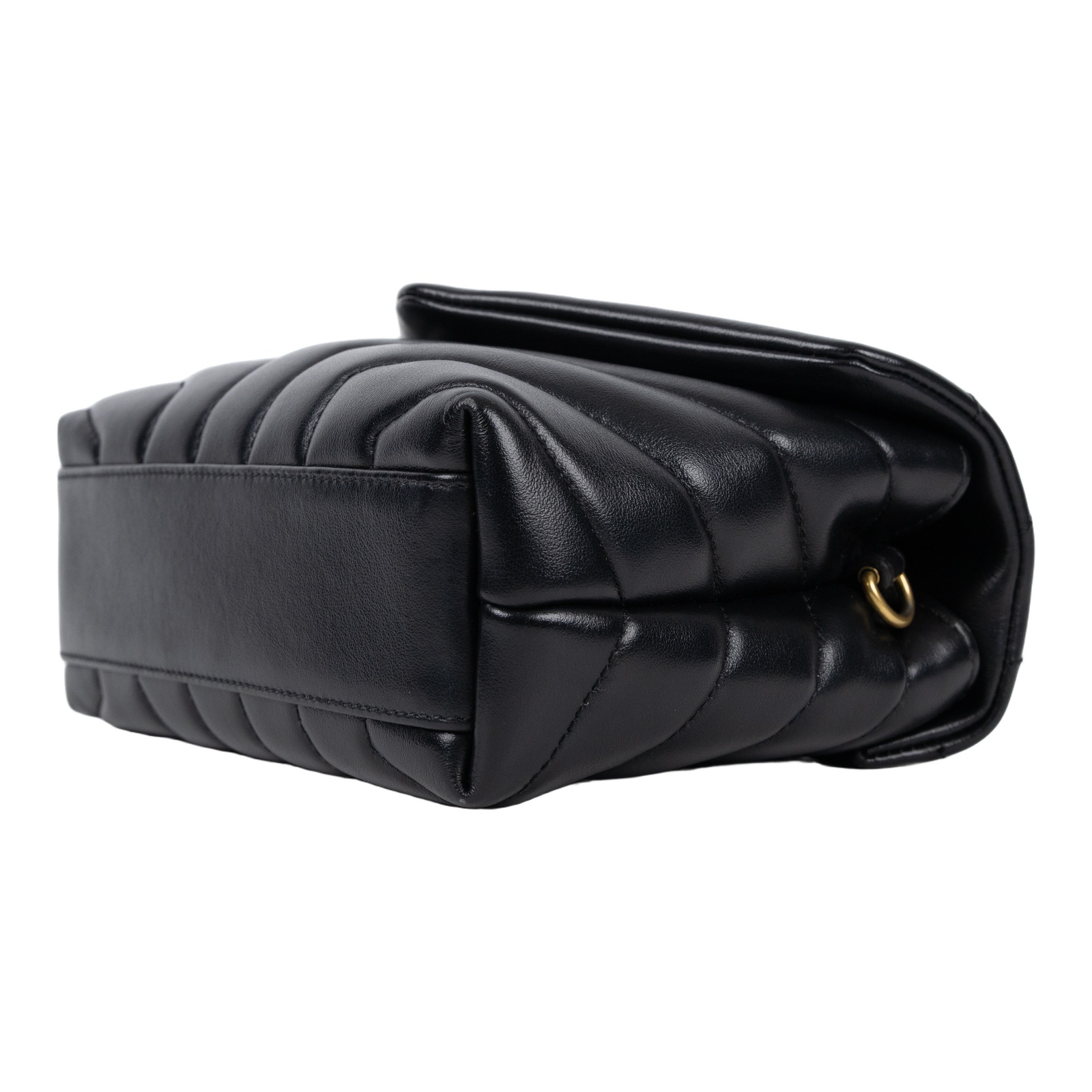 聖羅蘭 YSL SAINT LAURENT Loulou 絎縫 皮革 TOY 手袋 金色五金 467072DV707 黑金LOULOU TOY 背帶